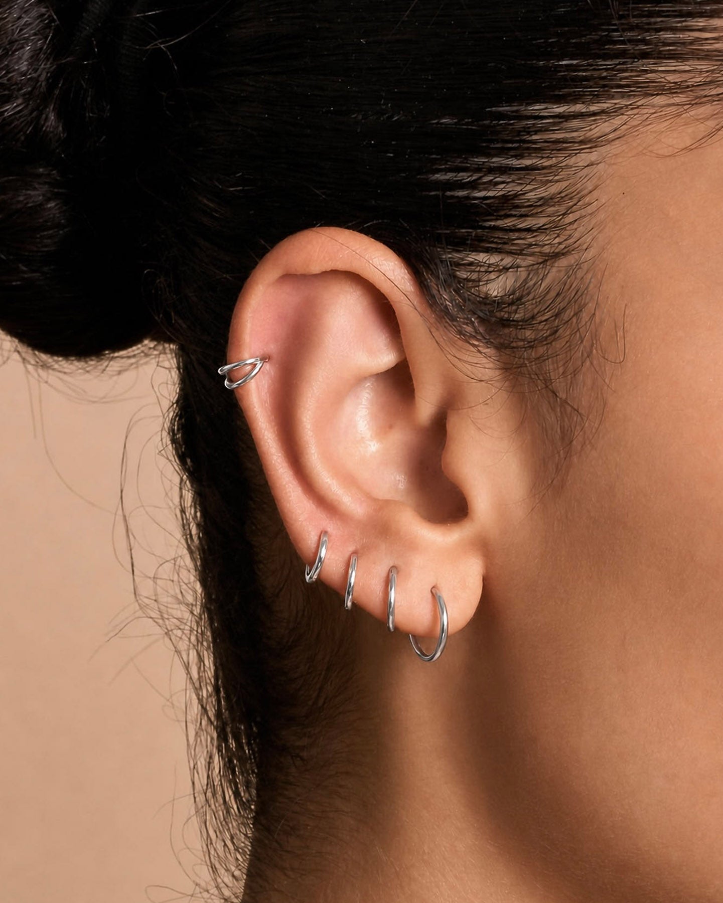 Titanium Double Illusion Helix Clicker In Silver