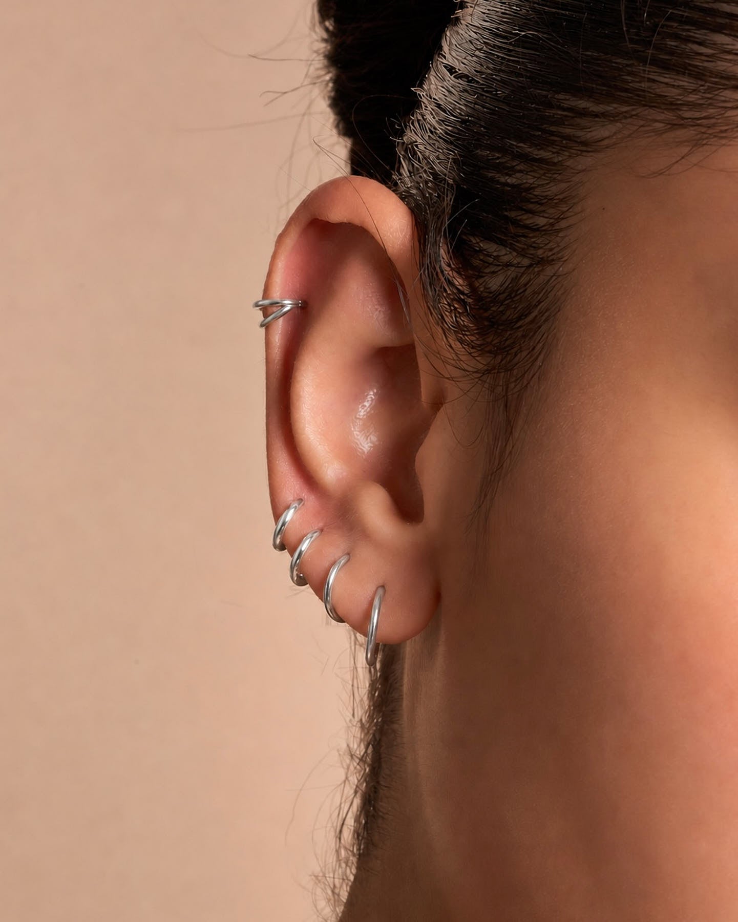 Titanium Double Illusion Helix Clicker In Silver