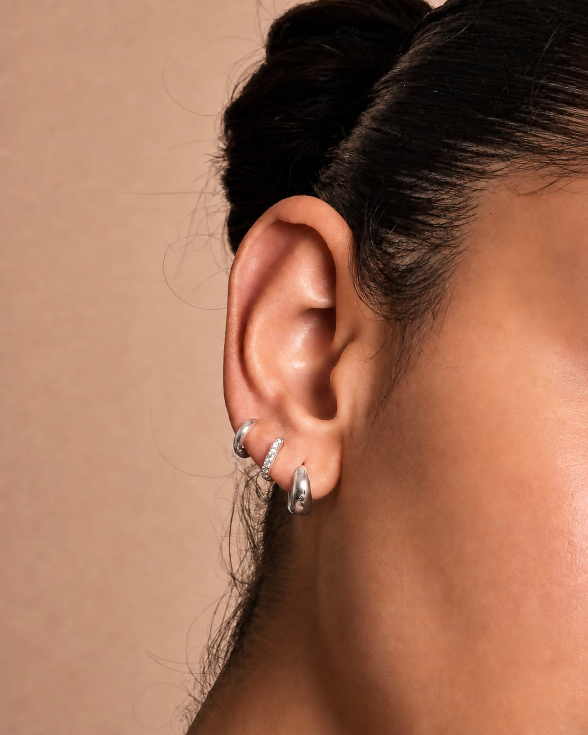 Everyday Huggie Hoops Set In Silver