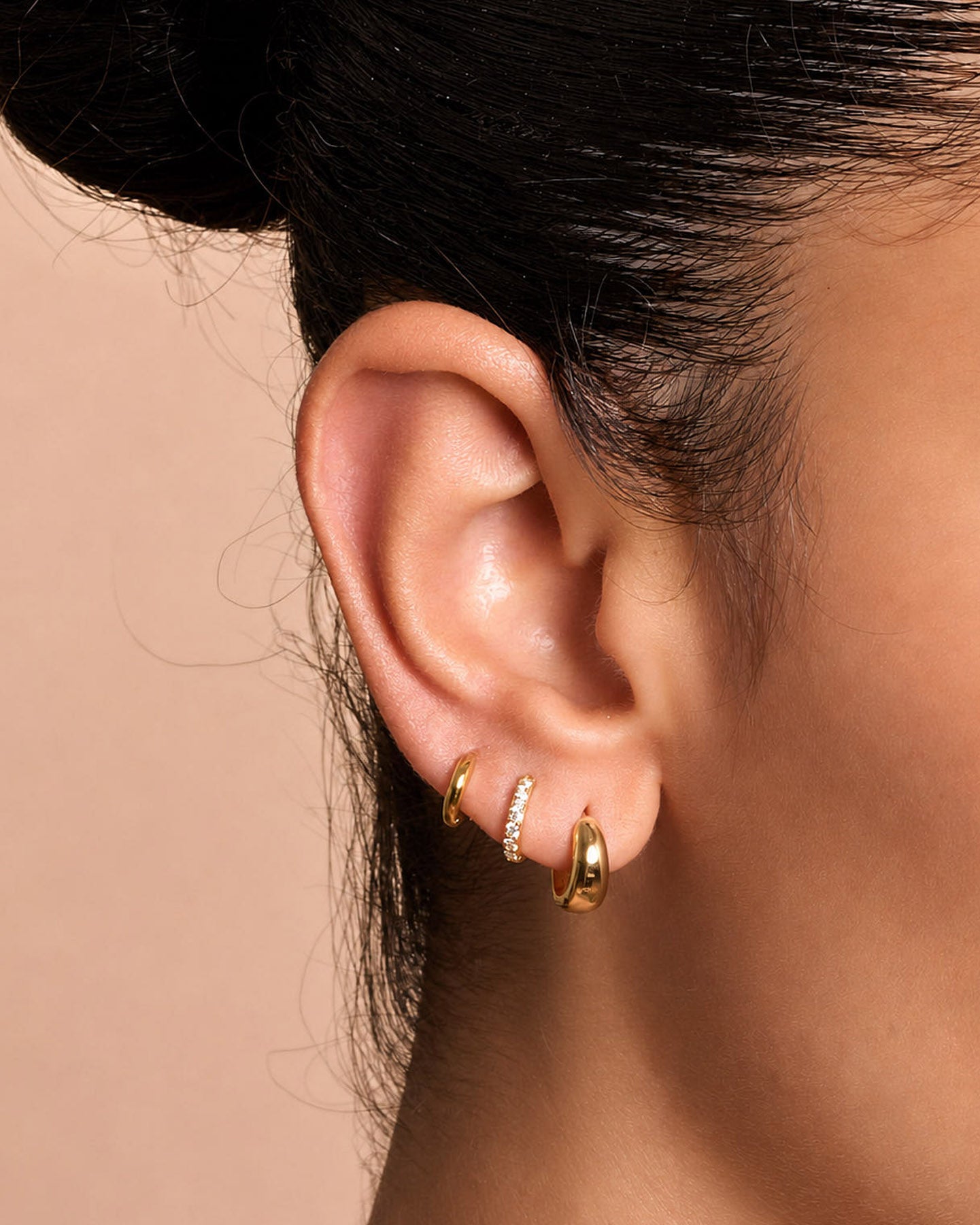 Everyday Huggie Hoops Set In Gold