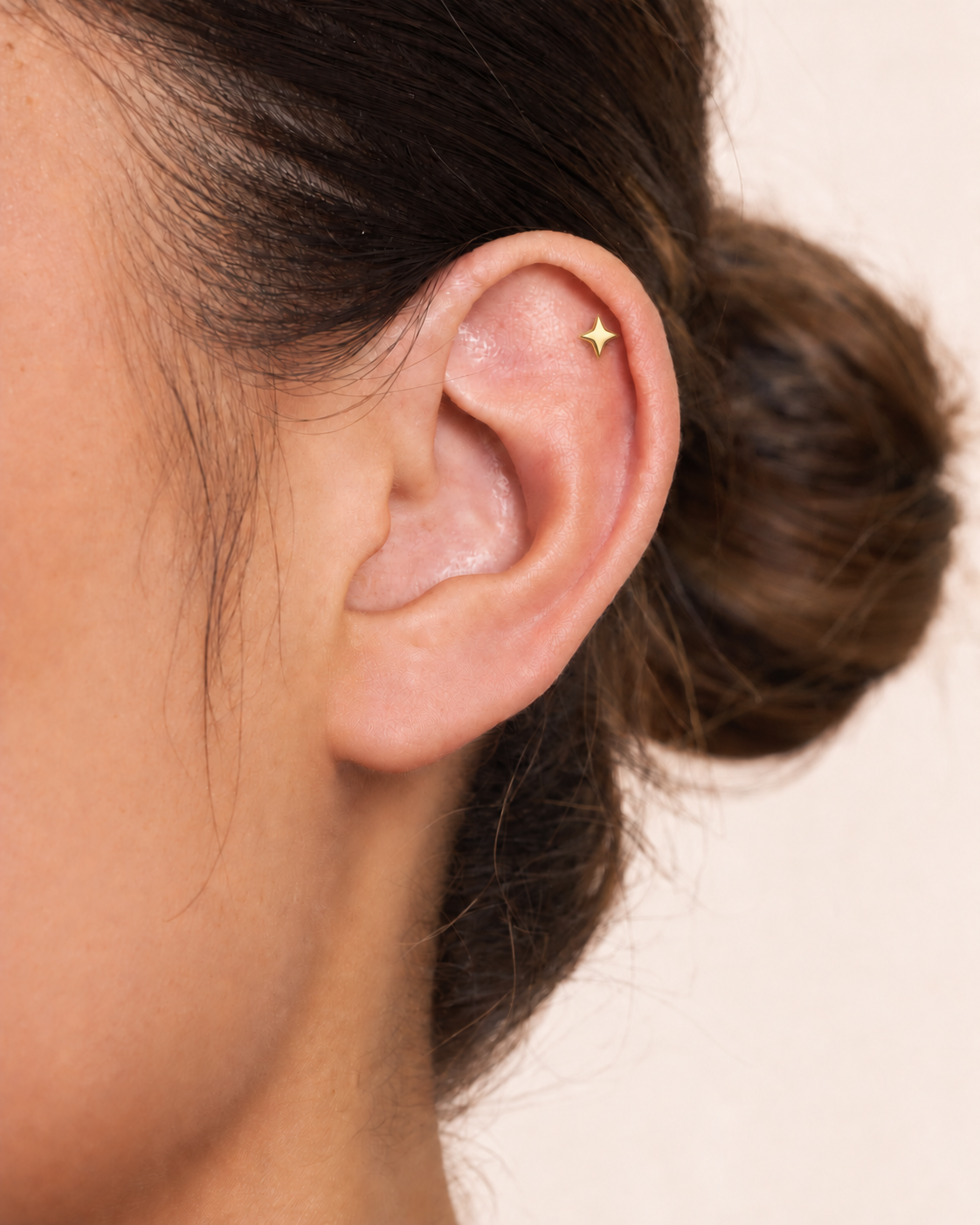 Plain Star Barbell Studs In Gold