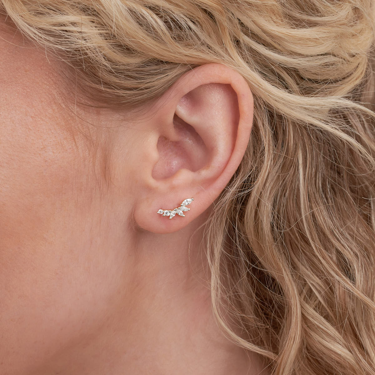 Climber Marquise Barbell Studs In Silver