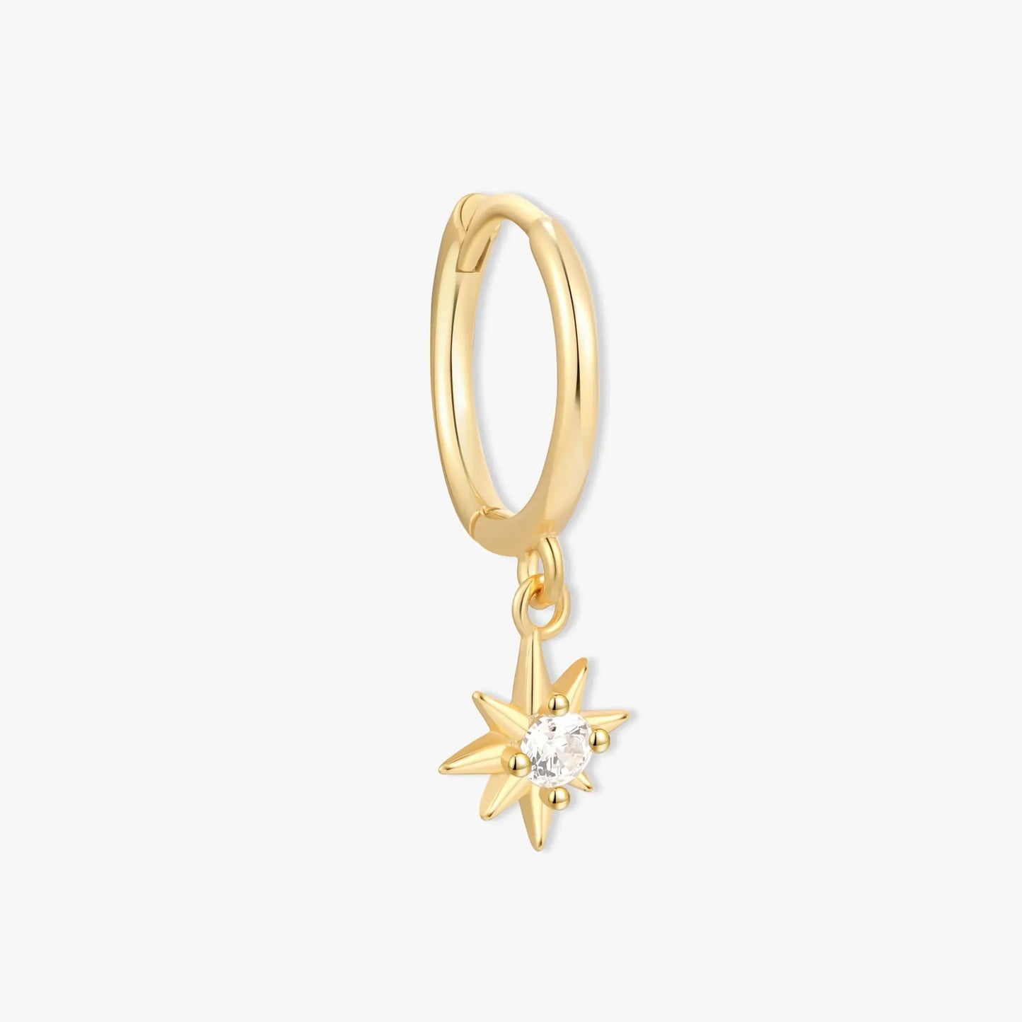 Starburst Dangle Hoops in Gold