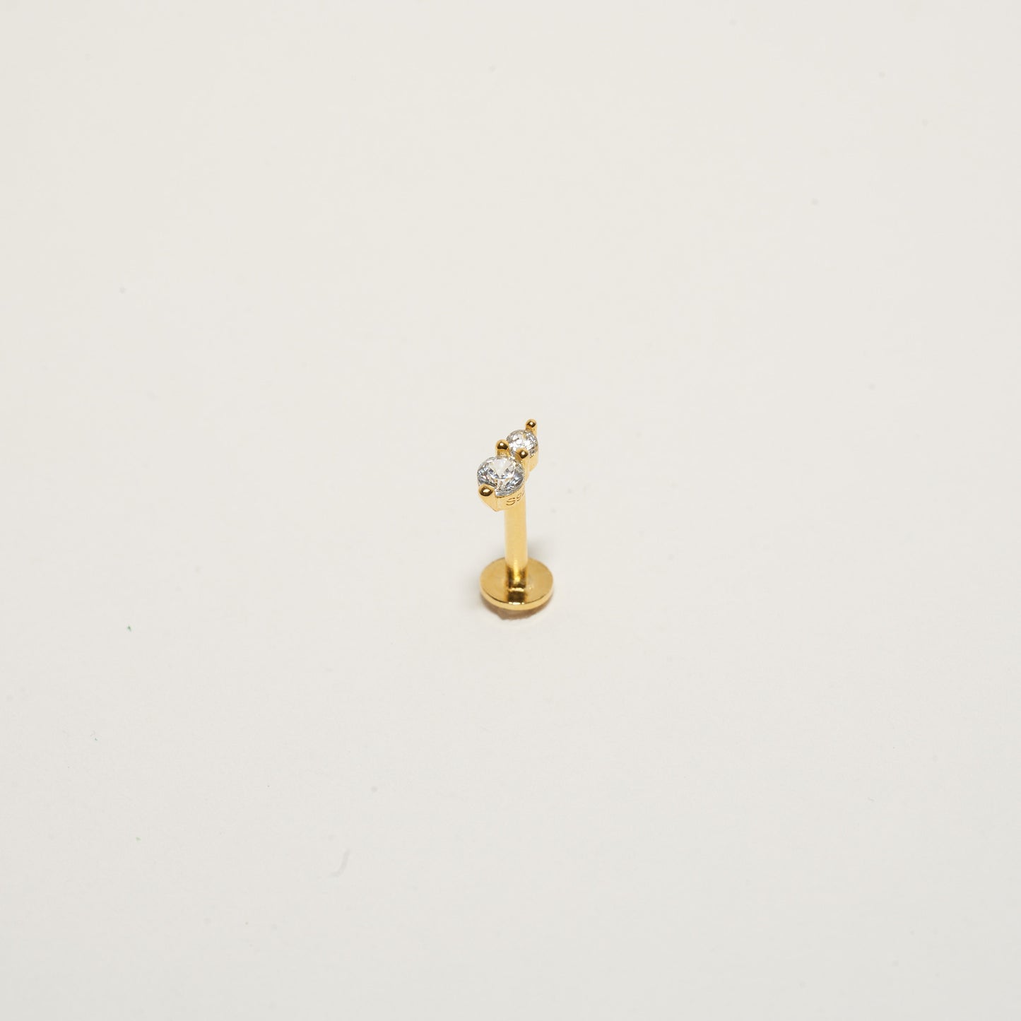 Duo Crystal Flat Back Studs In Gold