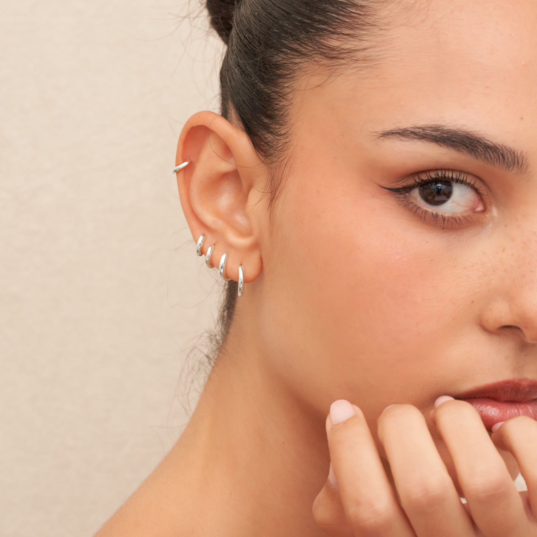Essential Dainty Huggie Hoops In Silver