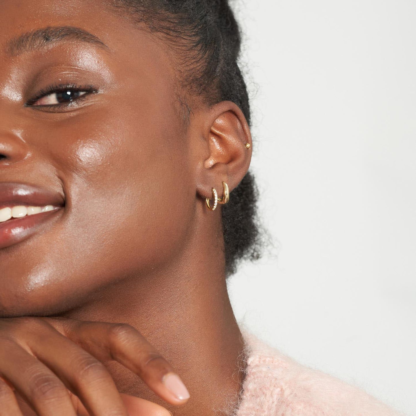 Everyday Huggies & Flat Back Set in Gold