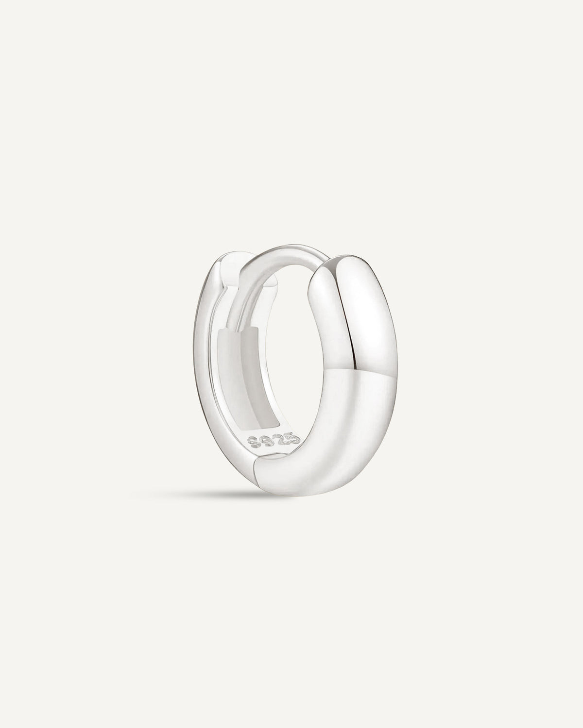 Chunky Bold Huggie Hoops In Silver