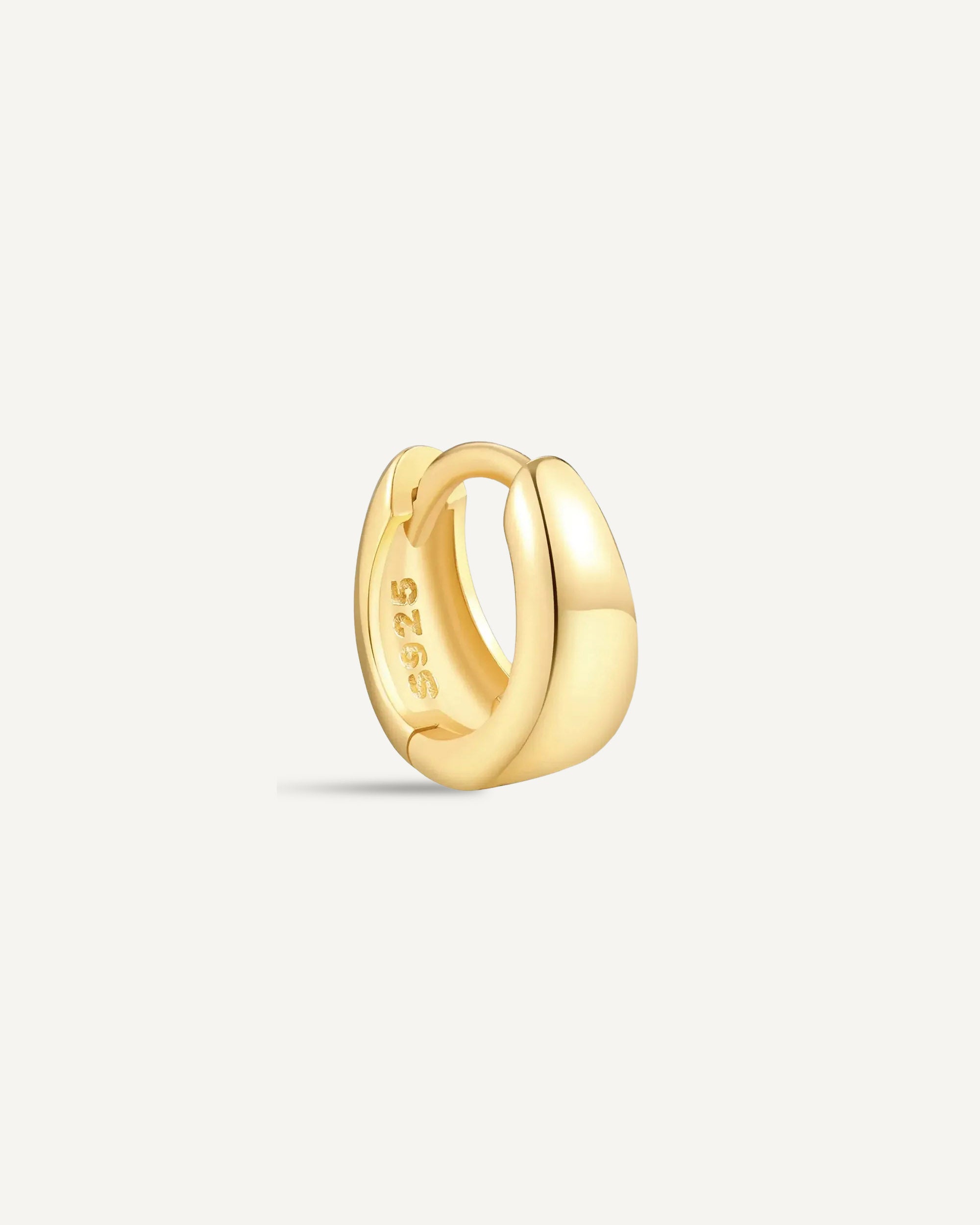 Tapered Huggie Hoops In Gold