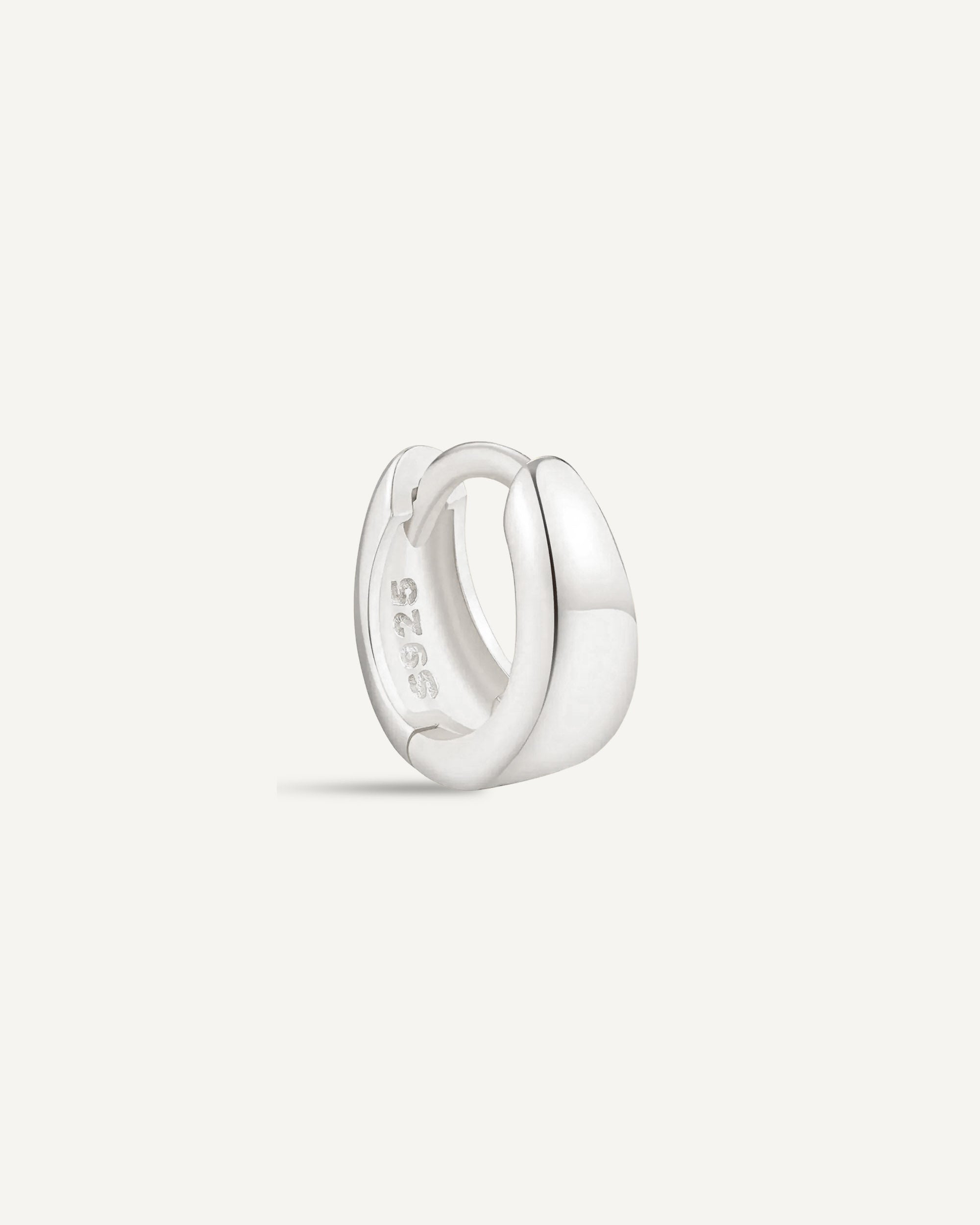 Tapered Huggie Hoops In Silver