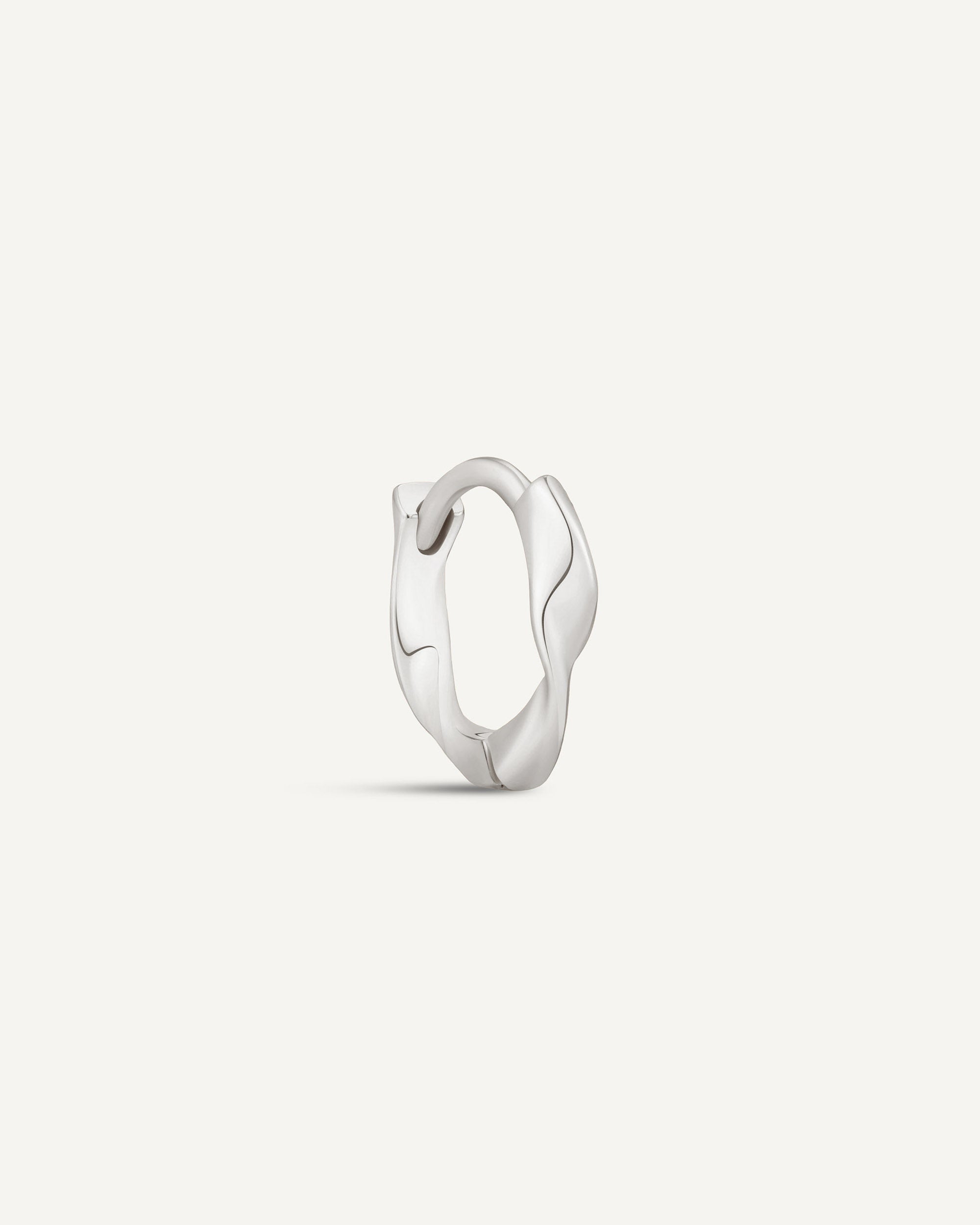 Twisted Huggie Hoops In Silver