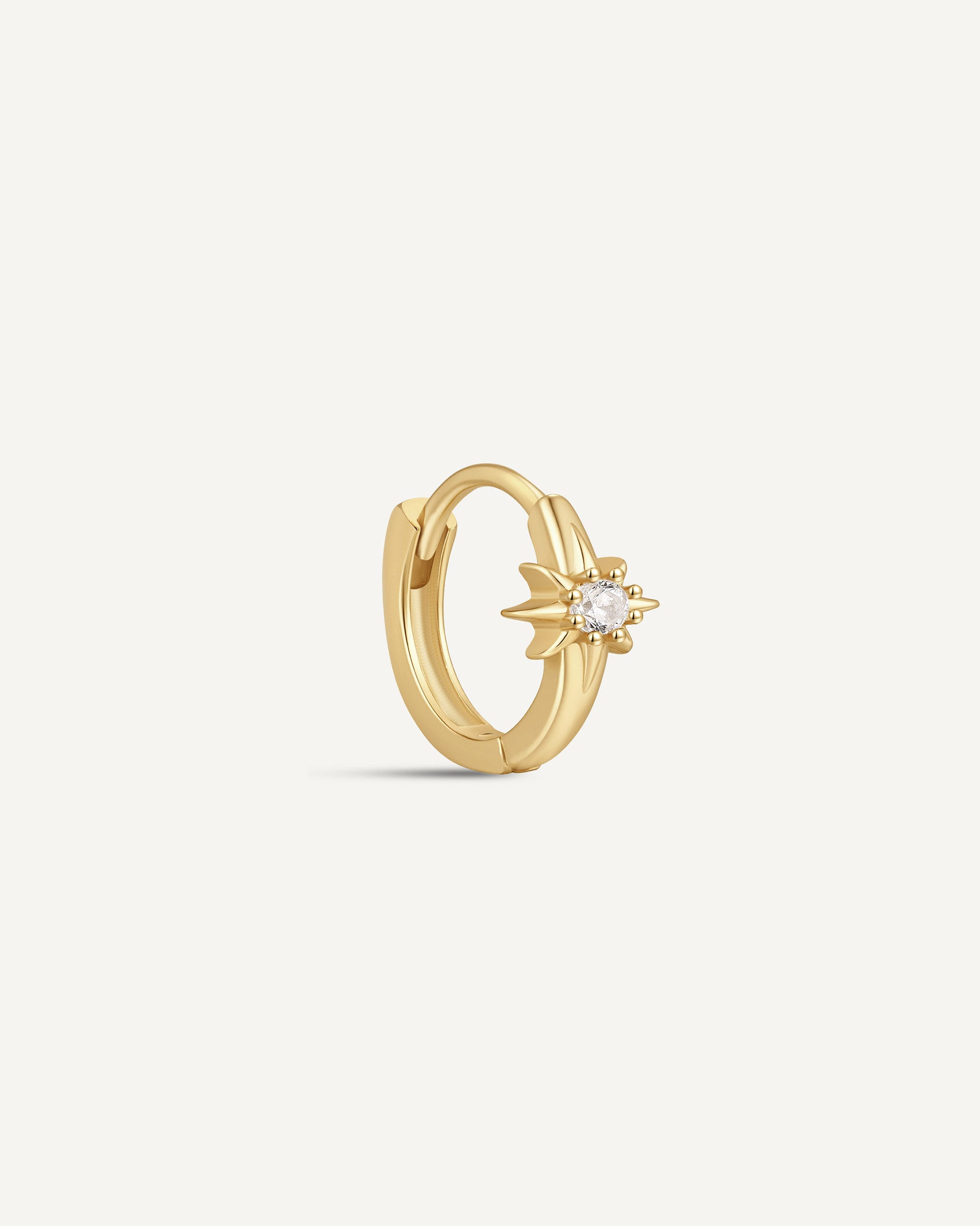 Starburst Helix Hoop in Gold