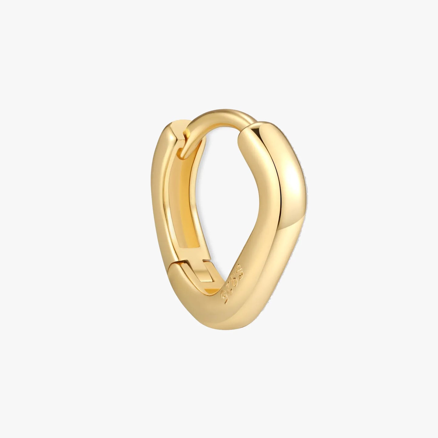 Sculpted Wavy Huggie Hoops In Gold