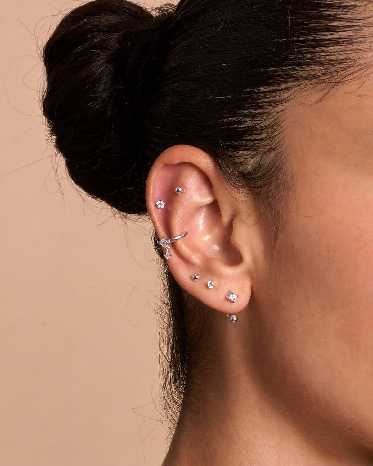 Titanium Ball Flat Back Studs In Silver