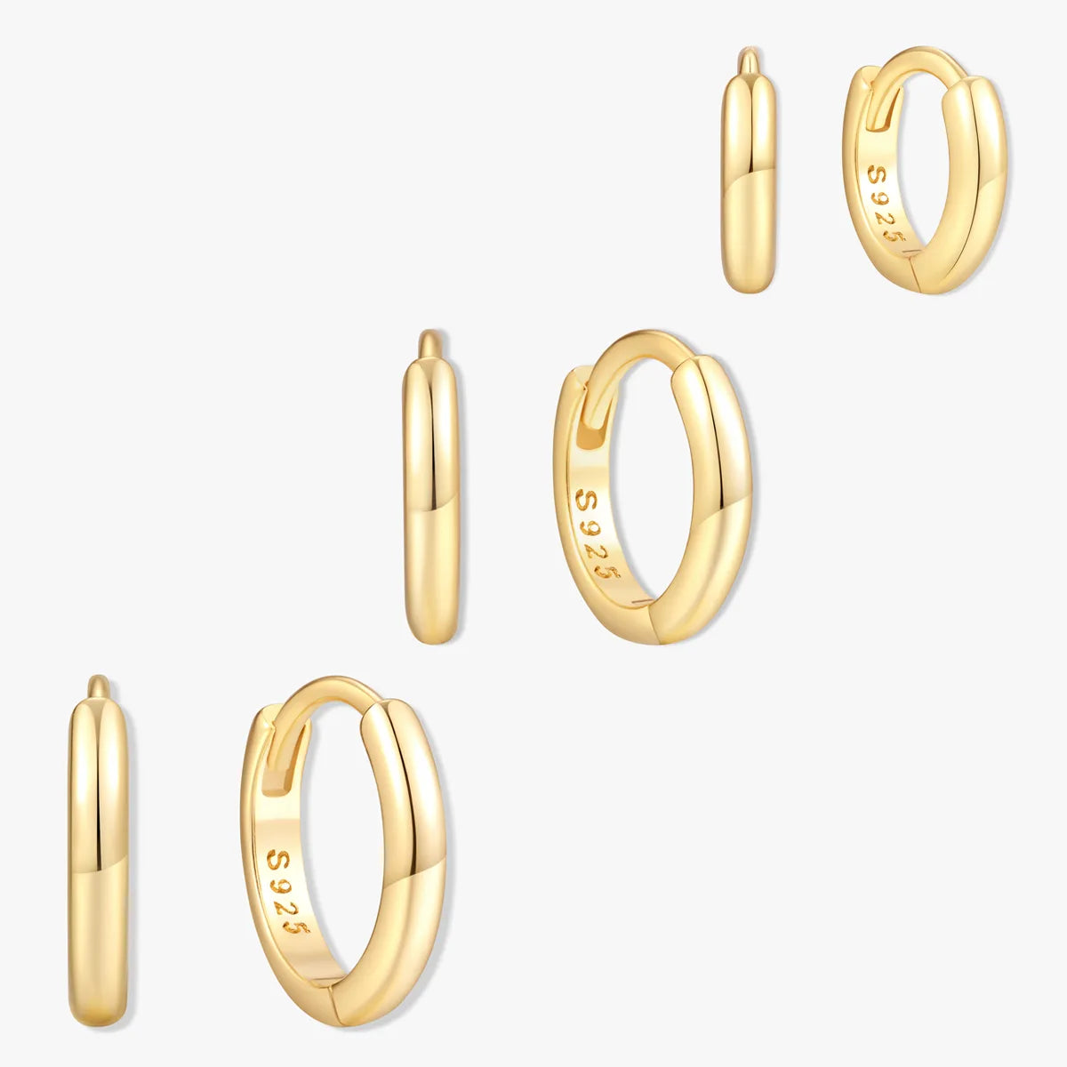 Everyday Dainty Huggie Hoops Set in Gold