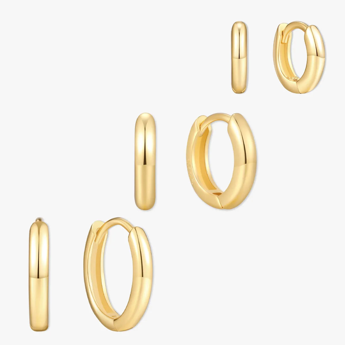 Everyday Dainty Huggie Hoops Set in Gold