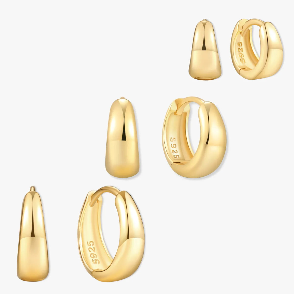 Everyday Tapered Huggies Set in Gold