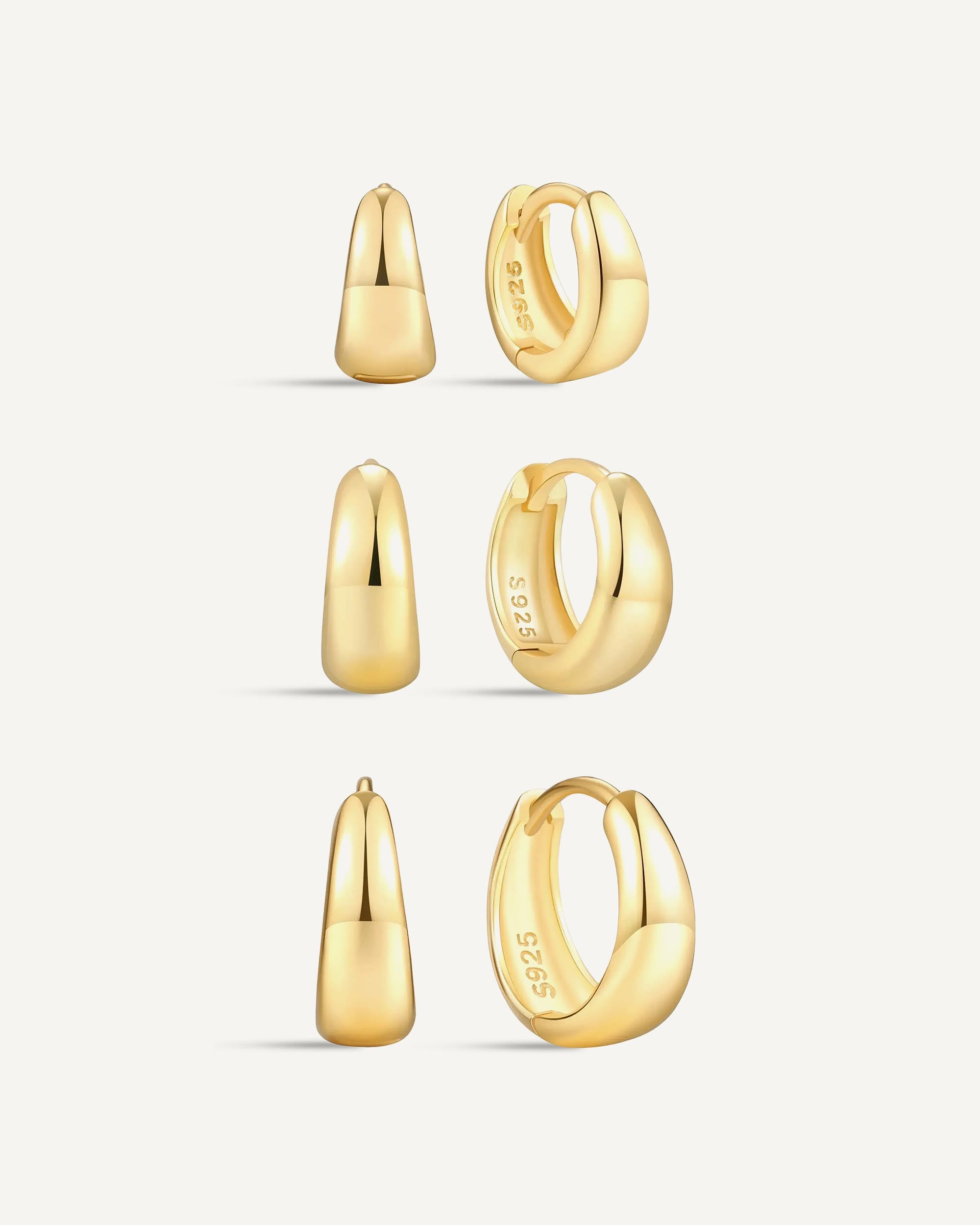 Everyday Tapered Huggies Set in Gold