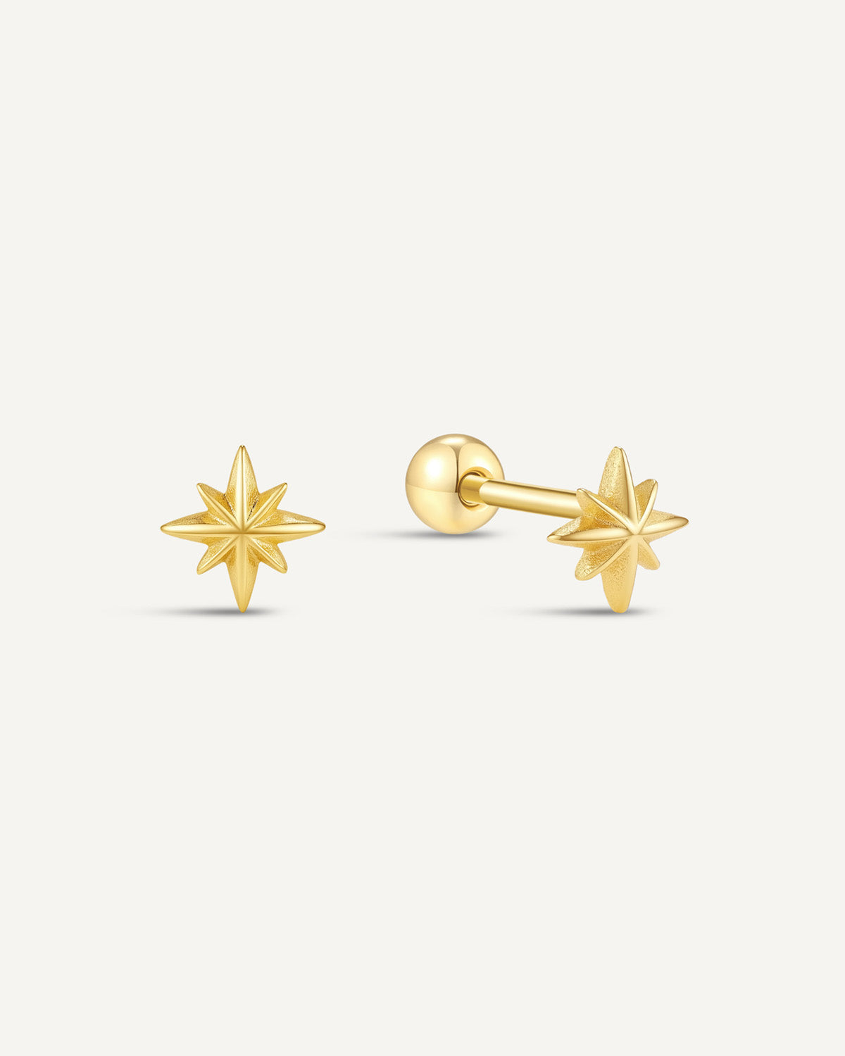 Starburst Barbell Studs in Gold