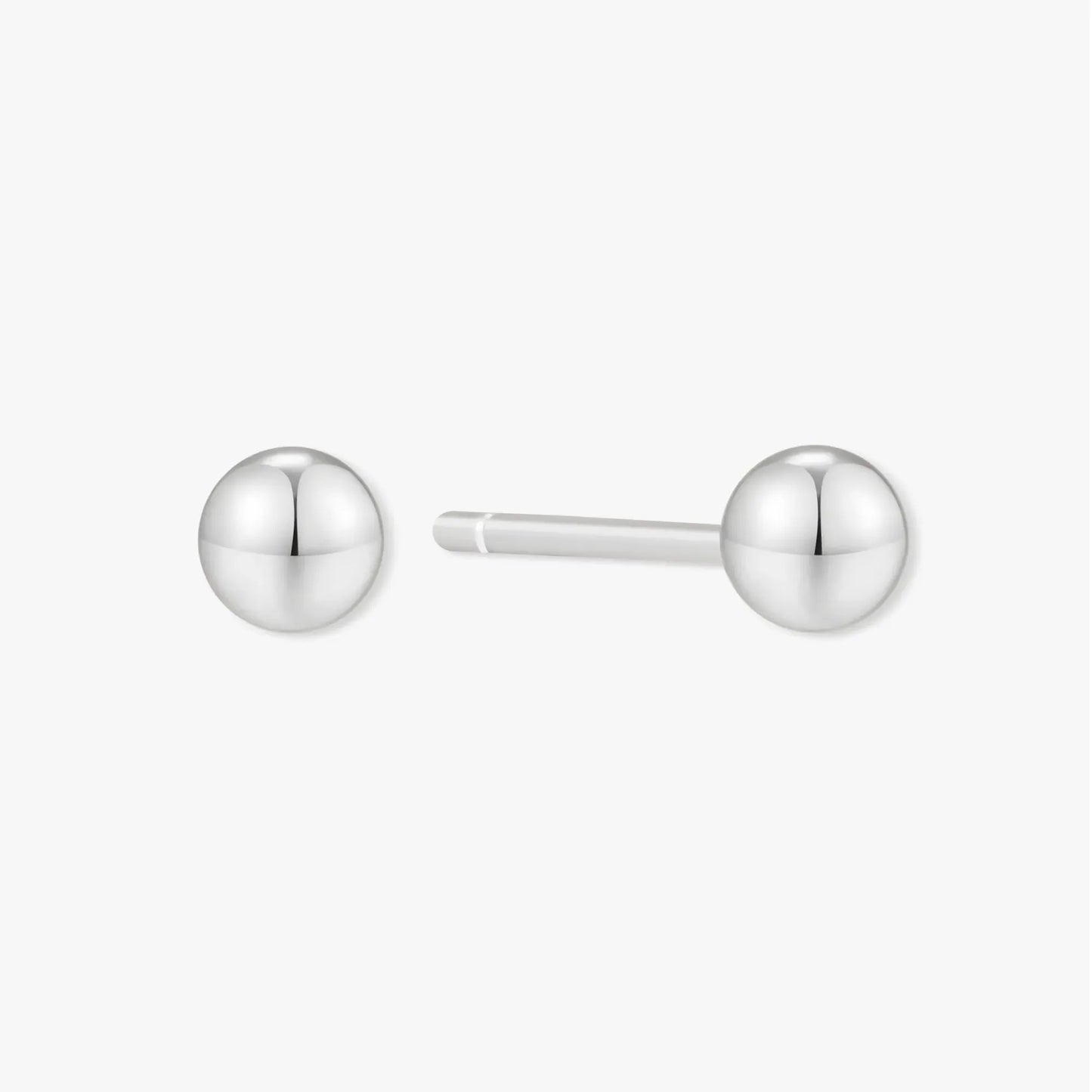 Plain Ball Studs In Silver