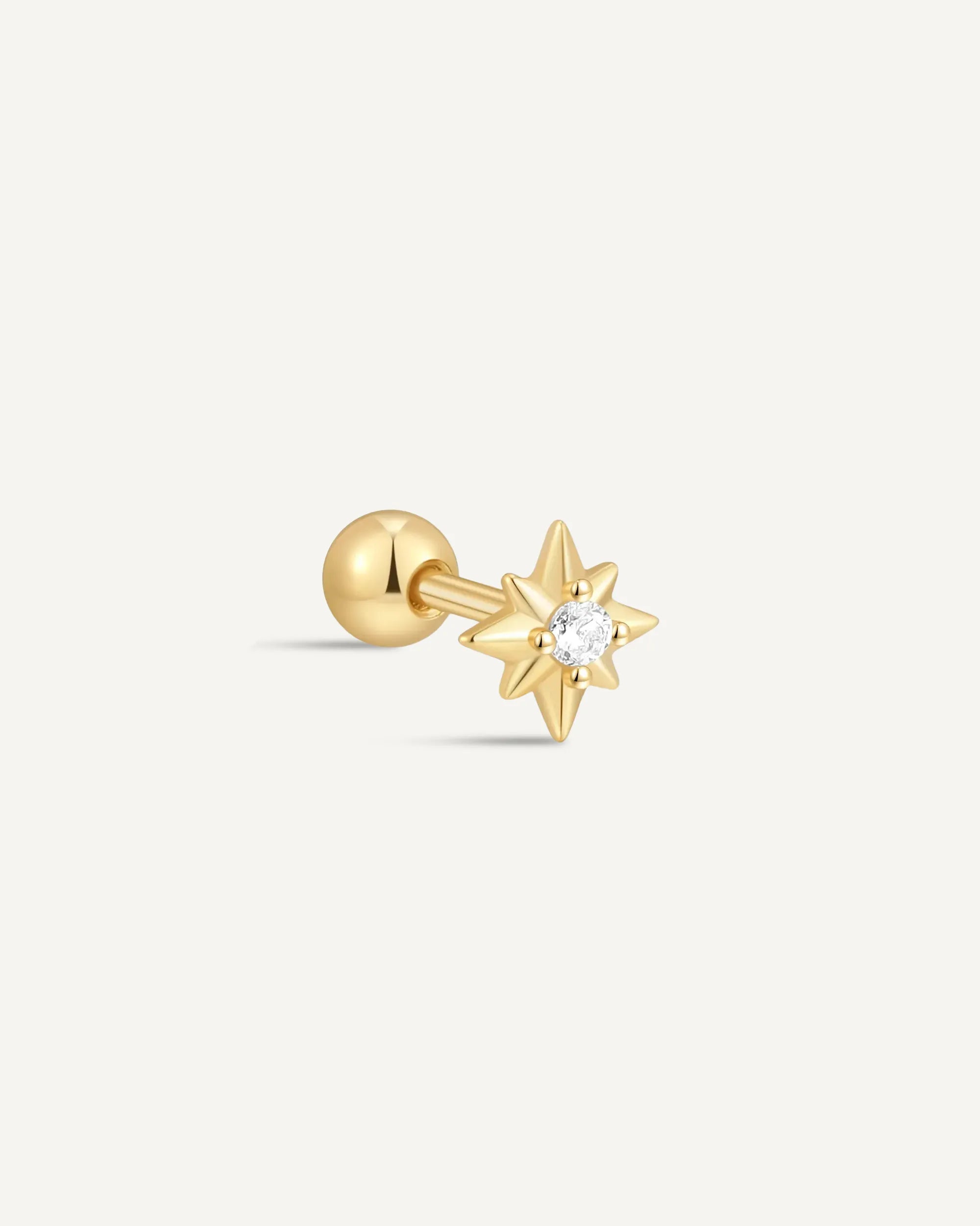 Starburst Helix Barbell Stud in Gold
