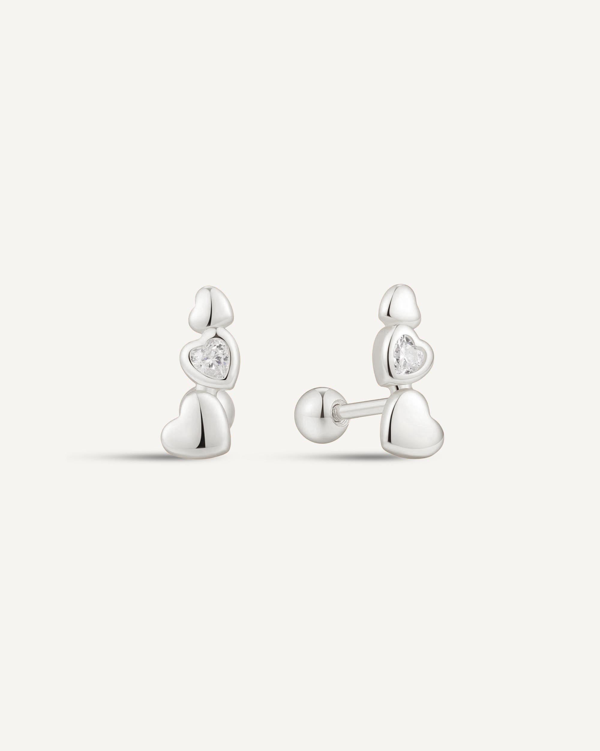 Triple Barbell Climber Studs In Silver