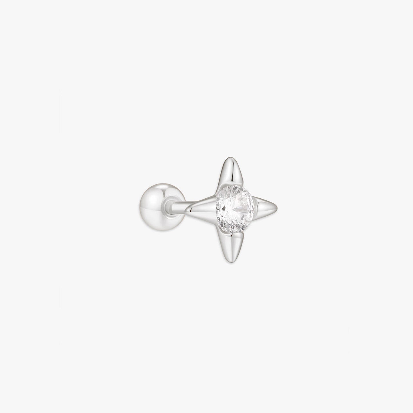 North Star CZ Barbell Studs in Silver