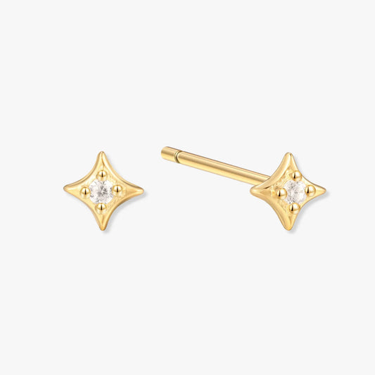 Cosmic Star Stud Earrings in Gold