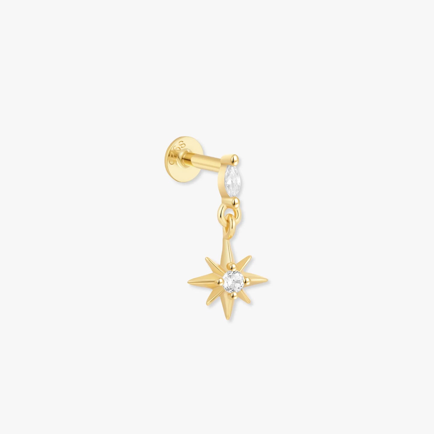 Twilight Star Flat Back Studs in Gold