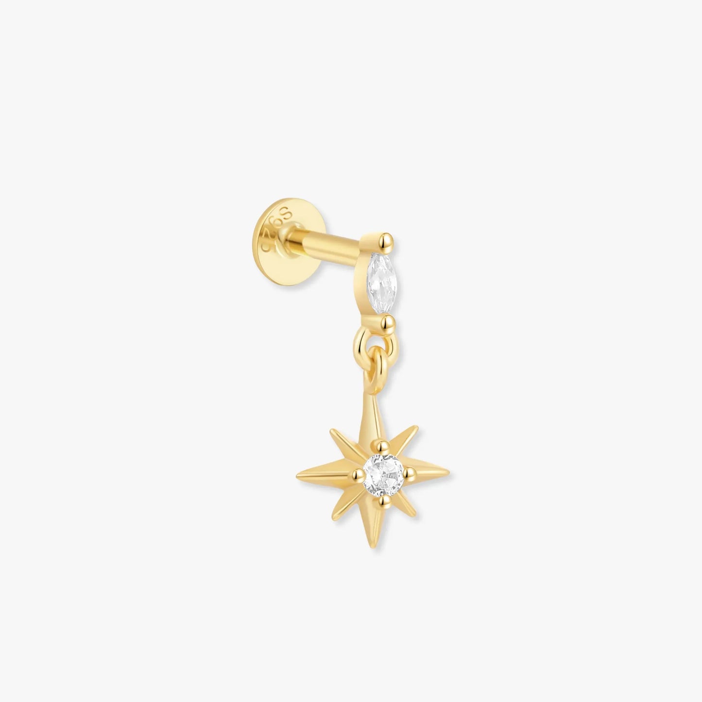 Twilight Star Flat Back Studs in Gold