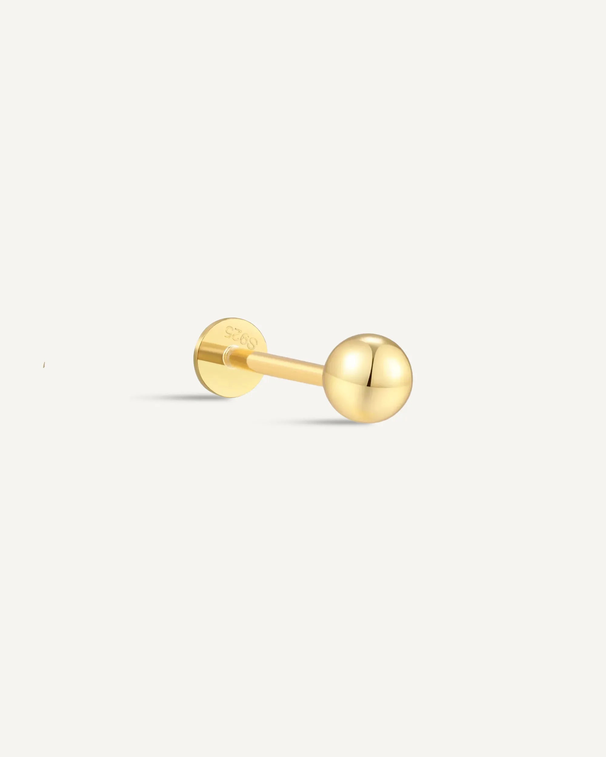 Classic Plain Ball Flat Back Stud In Gold