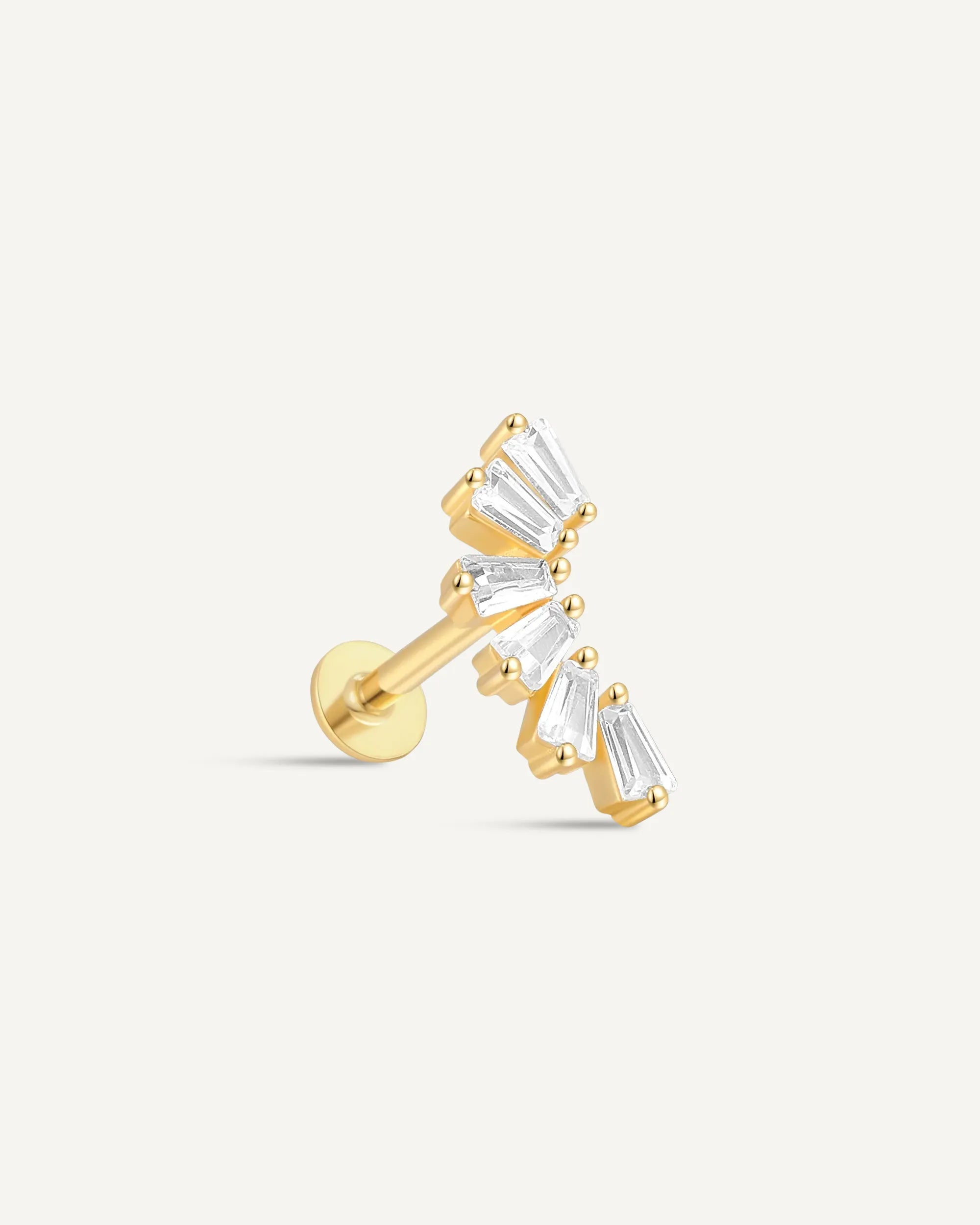 Crystal Cascade Flat Back Climber in Gold