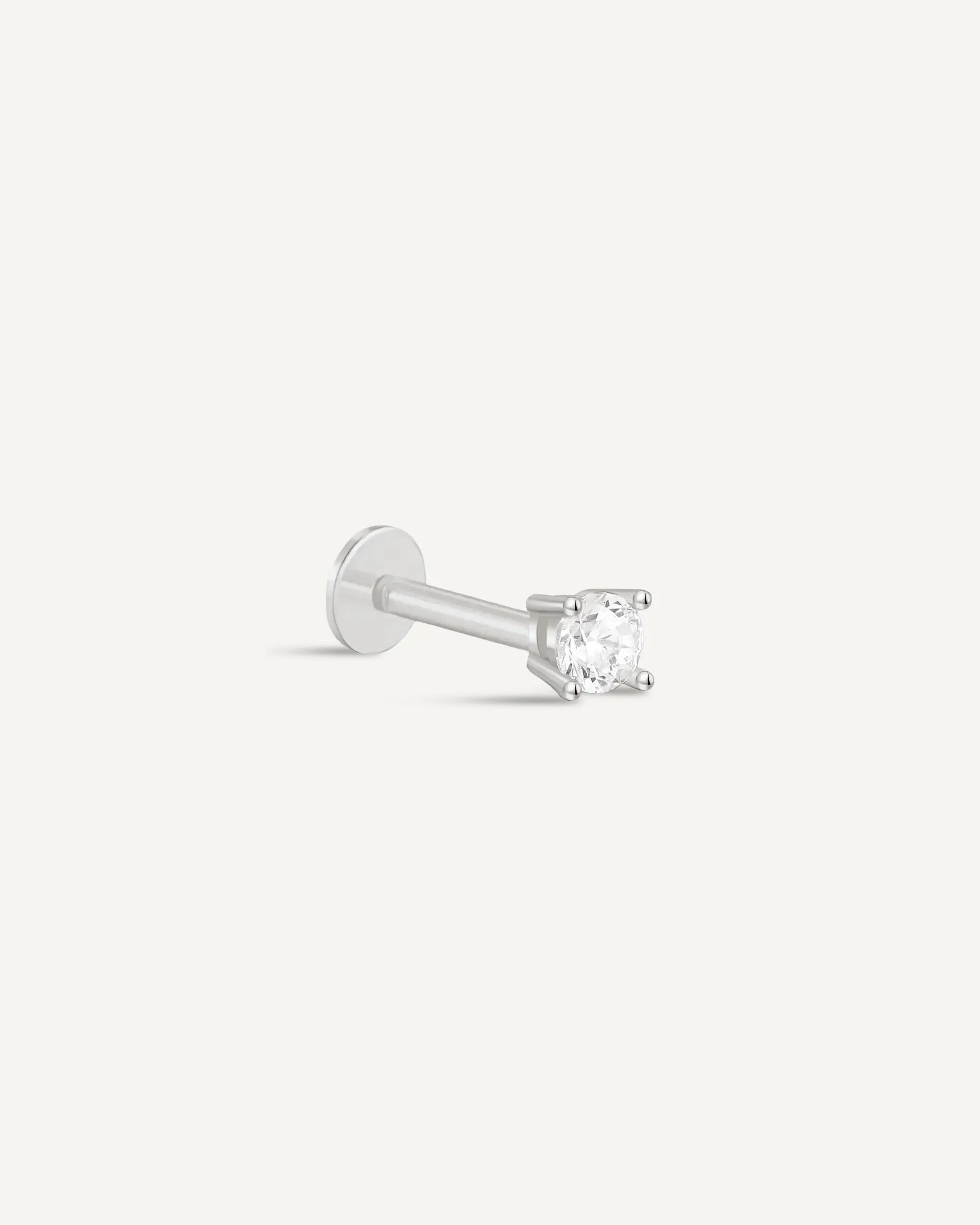 Essential Flat Back Diamond Studs In Silver