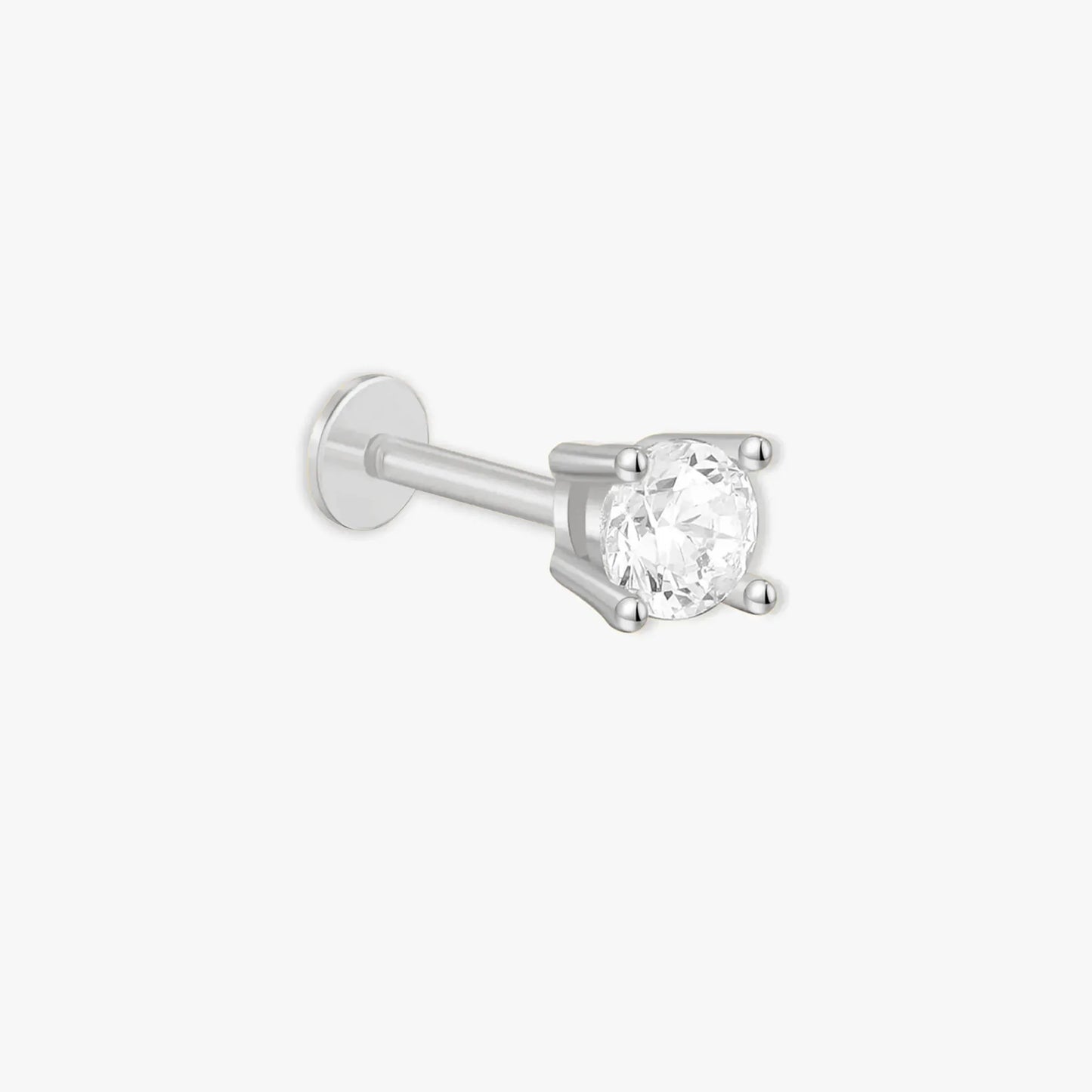 Essential Flat Back Diamond Studs In Silver