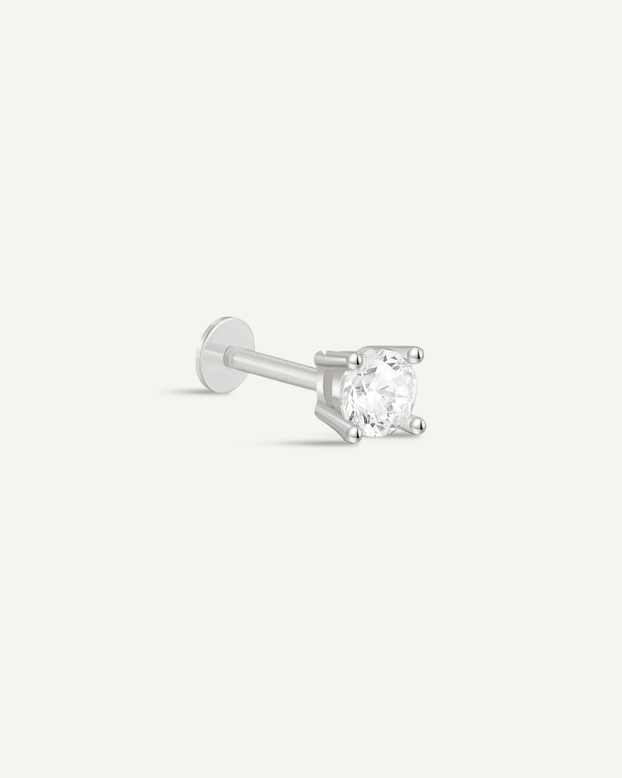 Essential Flat Back Diamond Studs In Silver