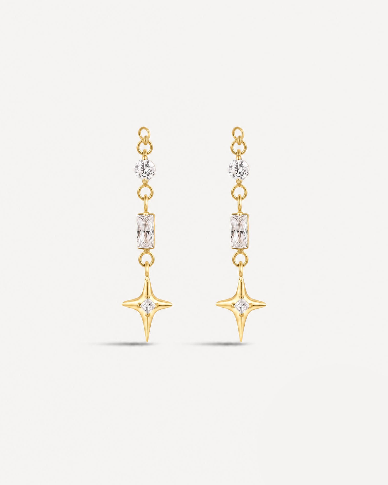 Titanium Celestial Crystal Chain Charm In Gold