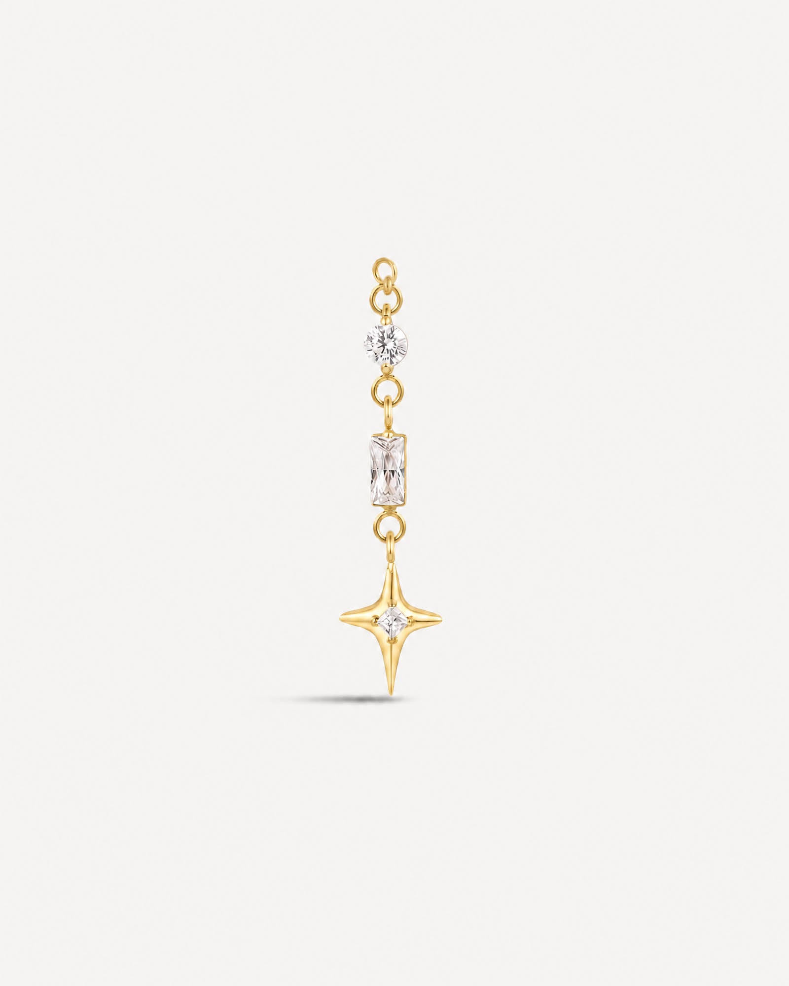 Titanium Celestial Crystal Chain Charm In Gold