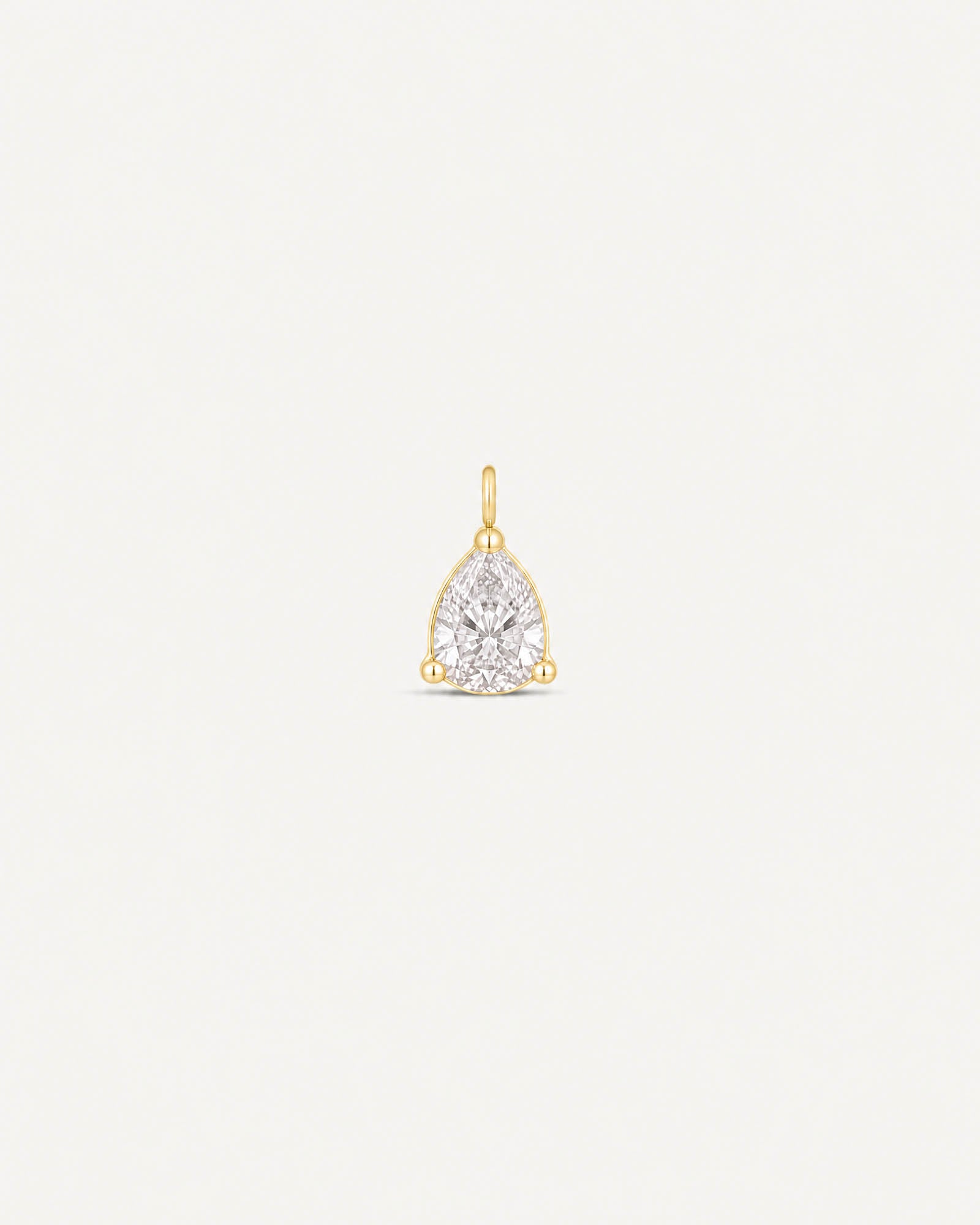 Titanium Teardrop Crystal Charm In Gold