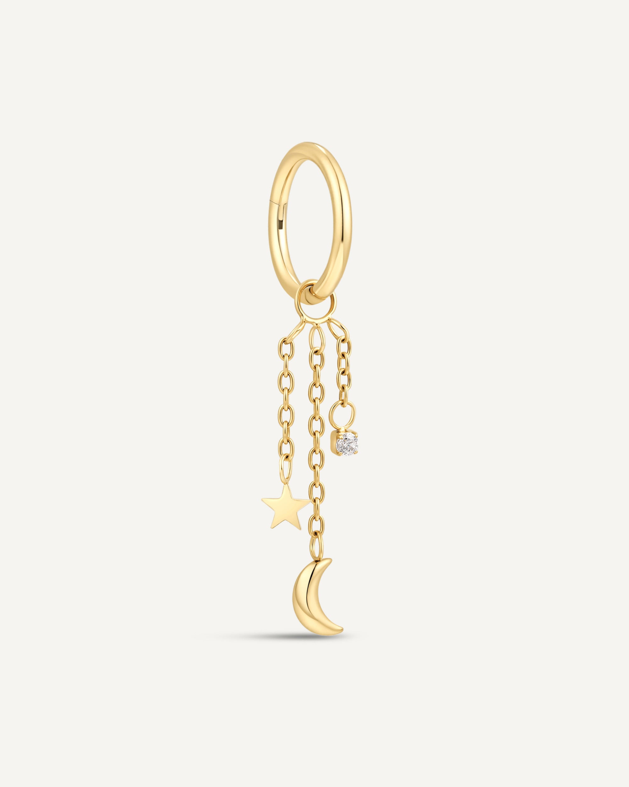 Cosmic Helix Dangle Titanium Clicker In Gold