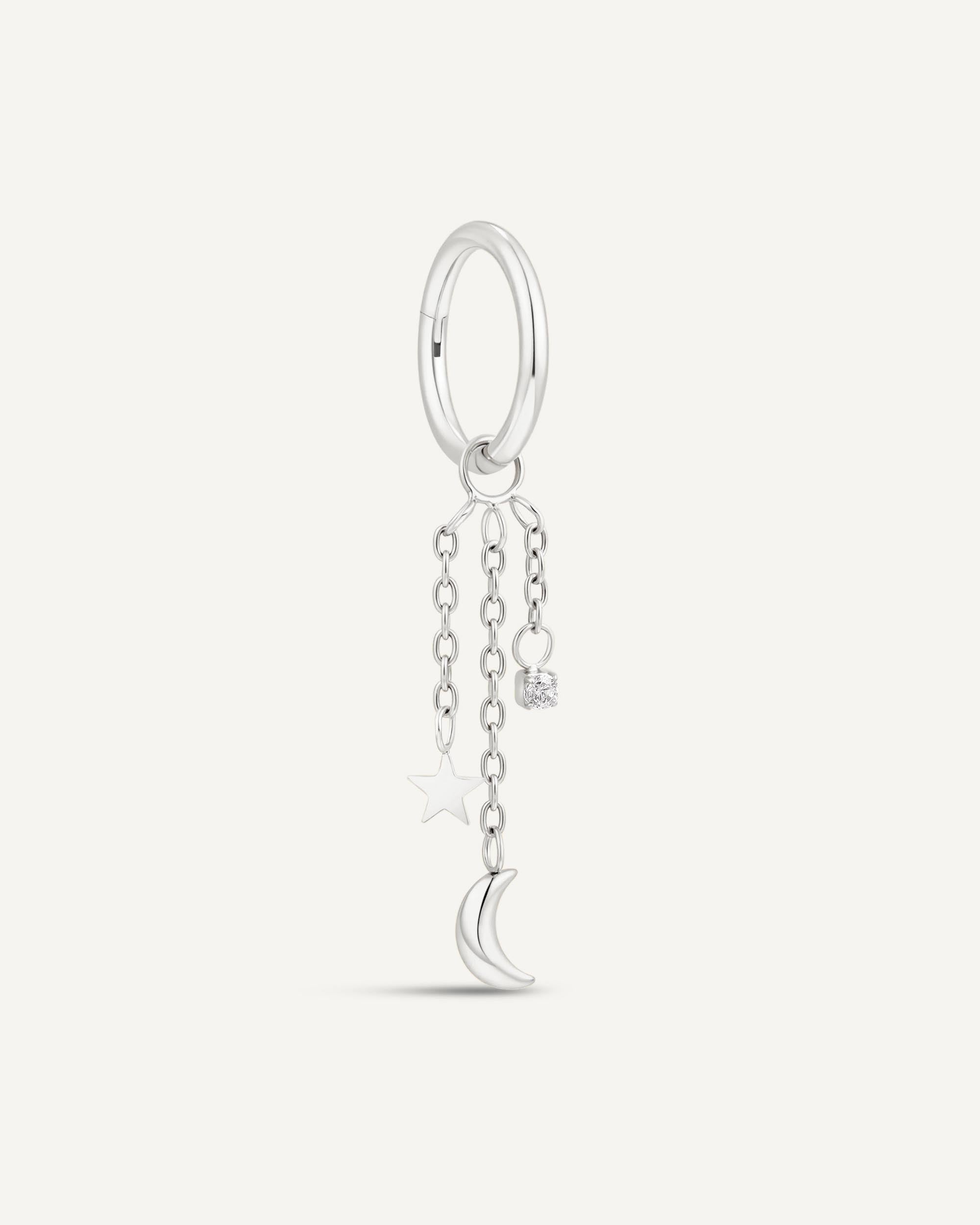 Cosmic Helix Dangle Titanium Clicker In Silver