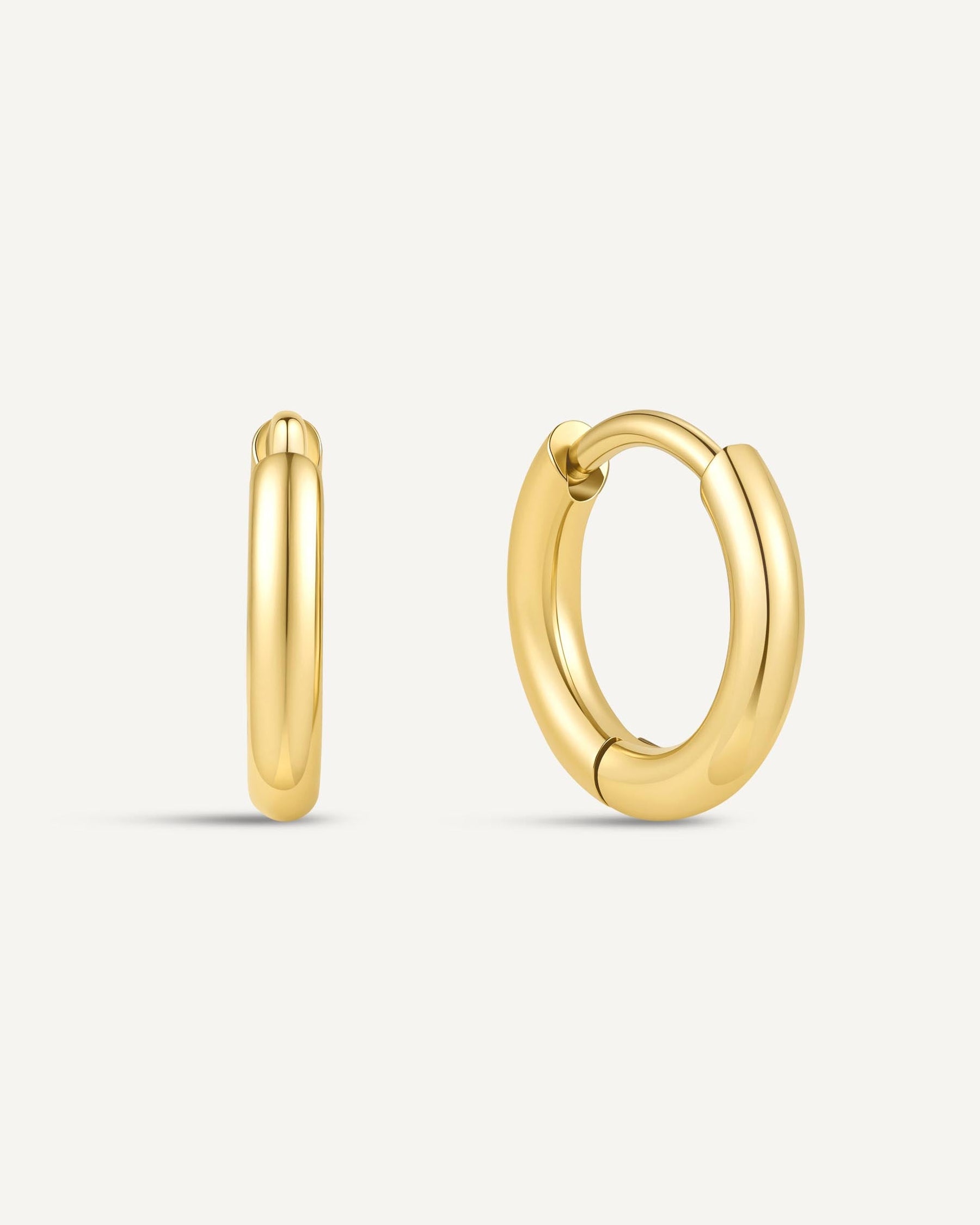 Titanium Essential Huggie Hoops In Gold