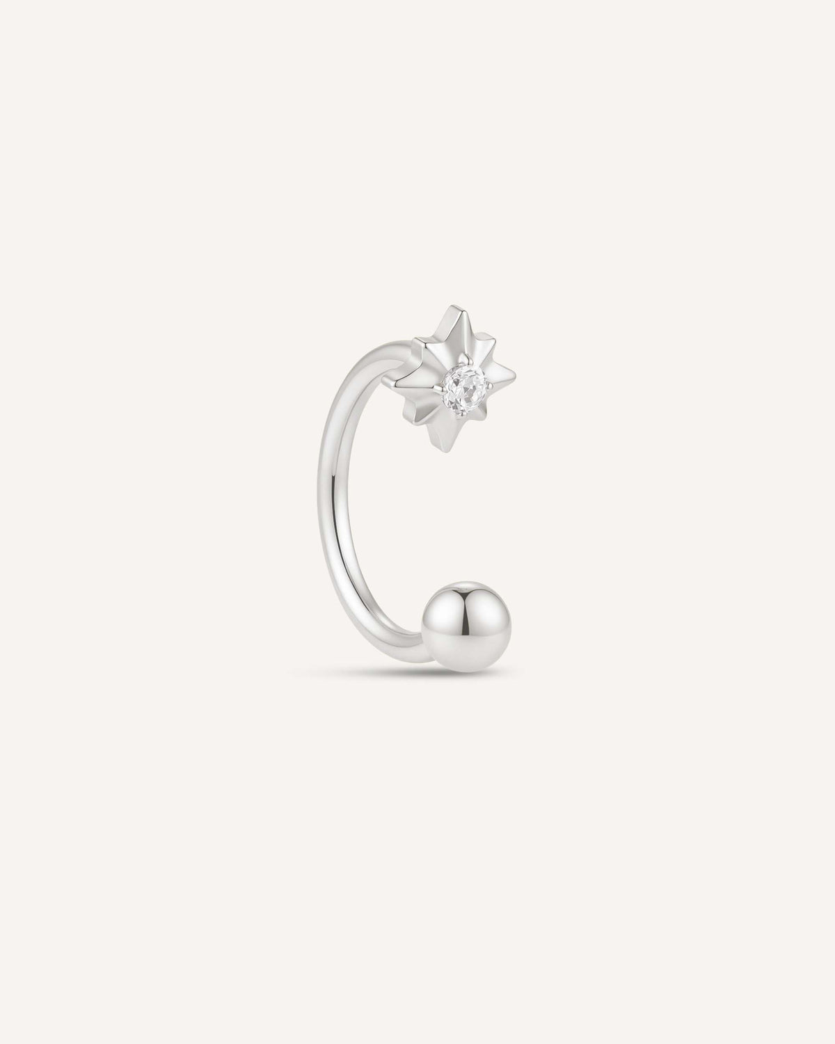 Celestial Starburst Titanium U Hoop In Silver