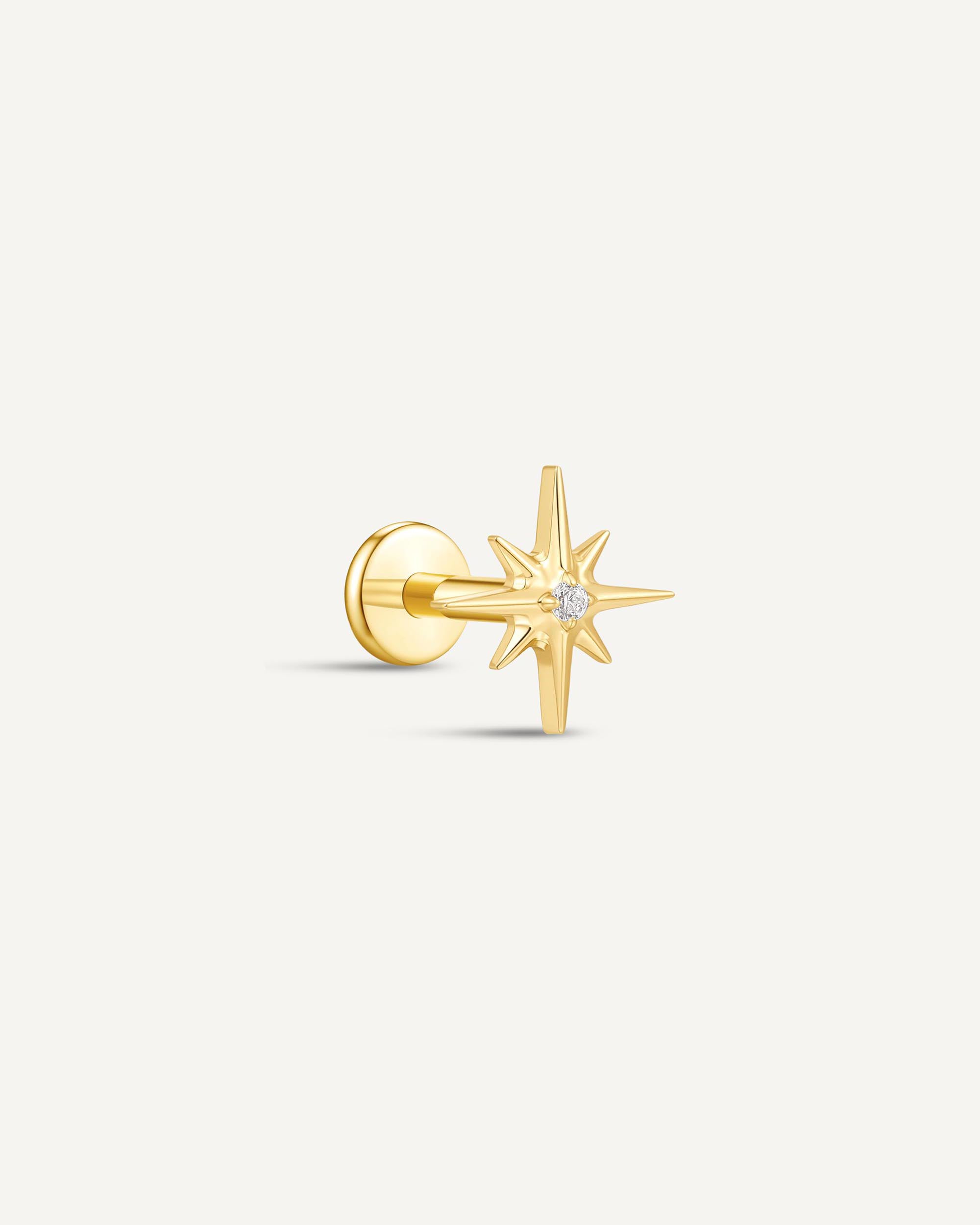 Starburst Titanium Flat Back Studs In Gold