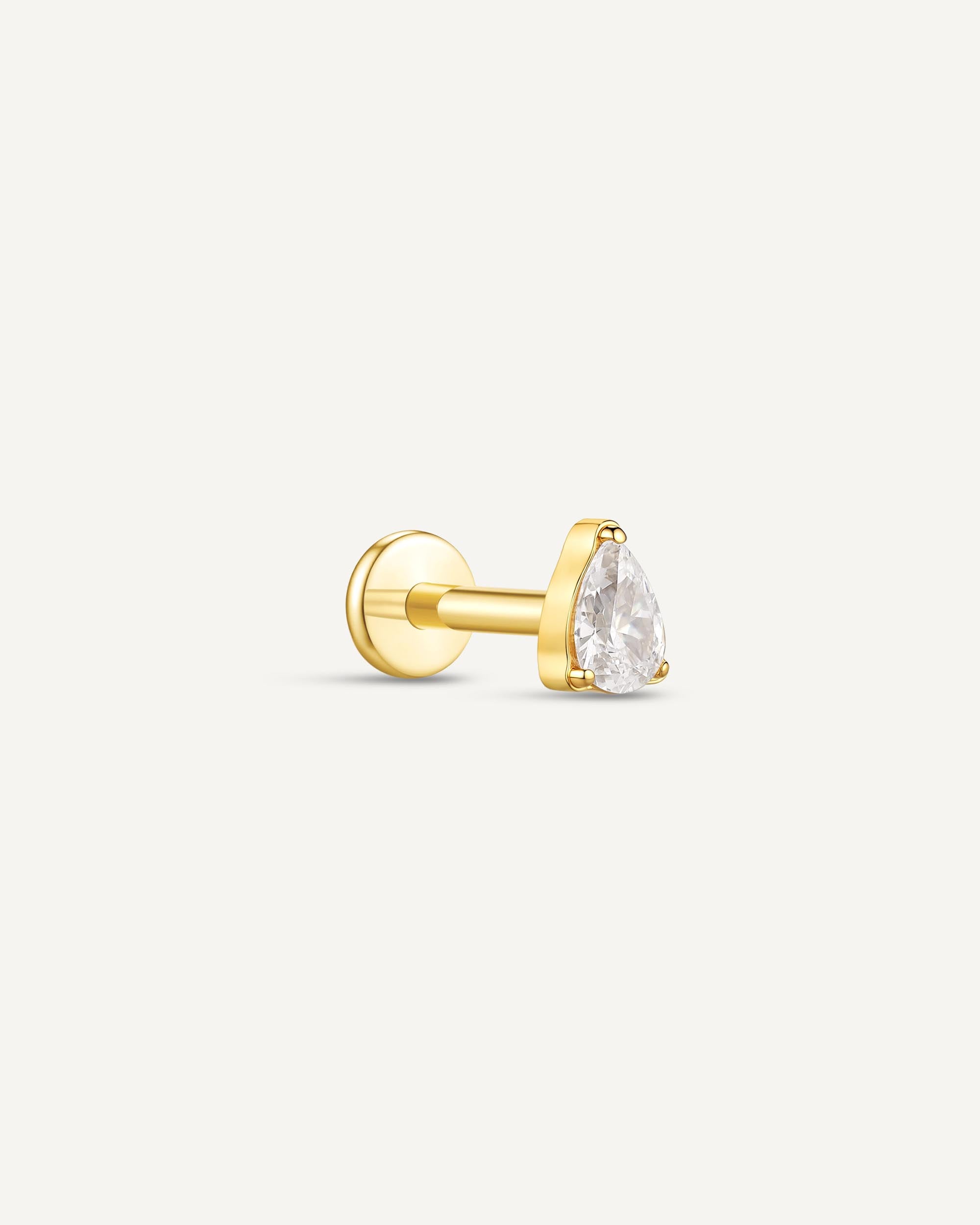 Titanium Teardrop Flat Back Stud In Gold