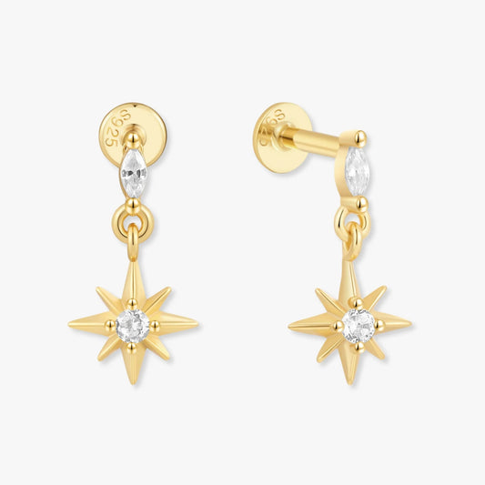Twilight Star Labret Studs in Gold