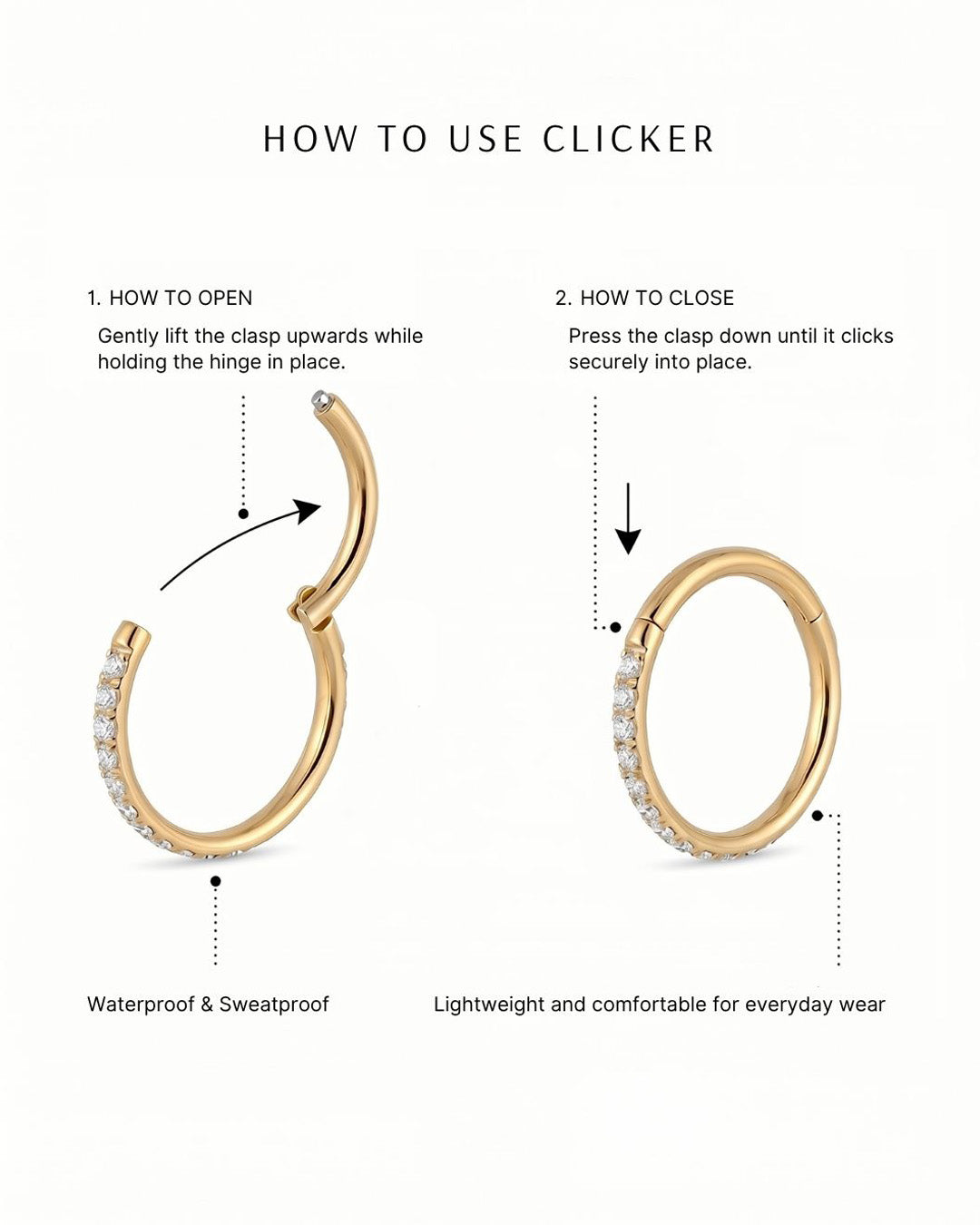 Essential Titanium Clicker Huggies In Silver