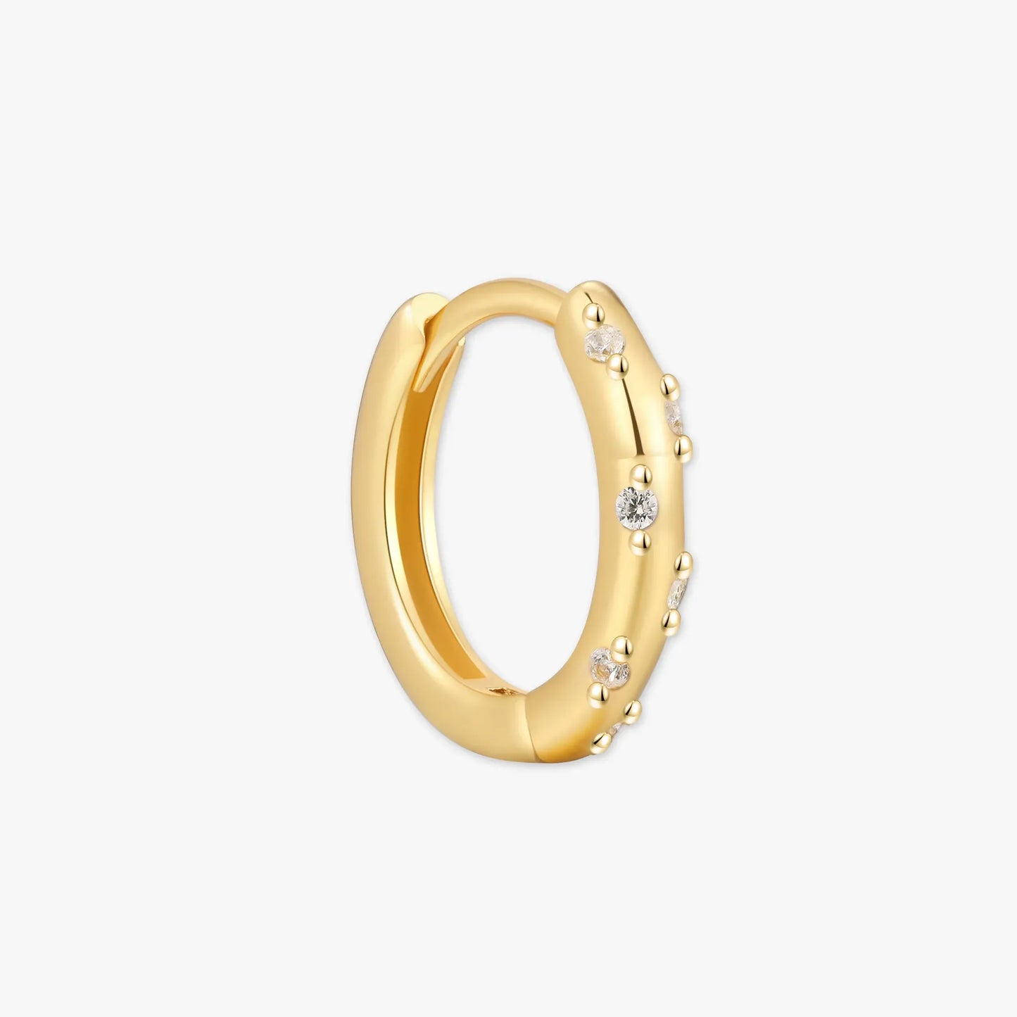 Crystal Dotted Huggies In Gold