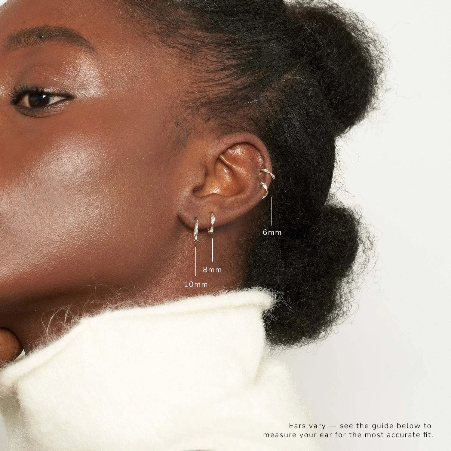 Twisted Huggie Hoops In Silver