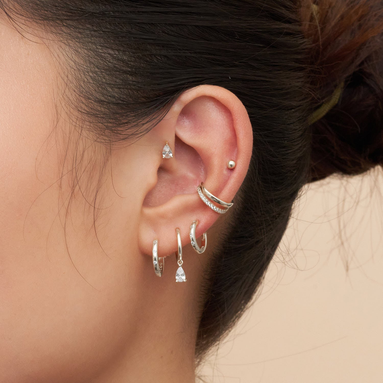 Classic Plain Ball Flat Back Stud In Silver