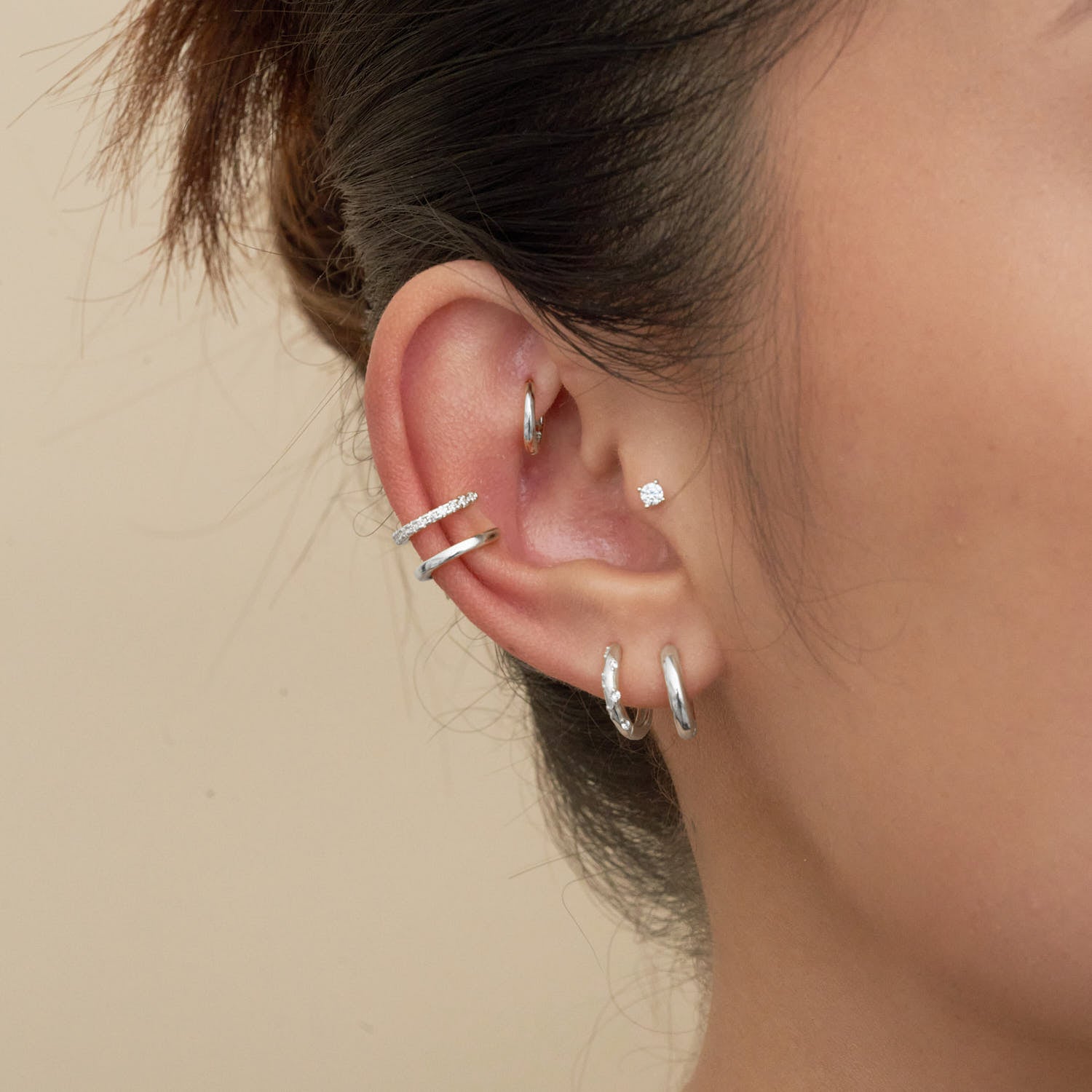 Essential Dainty Huggie Hoops In Silver