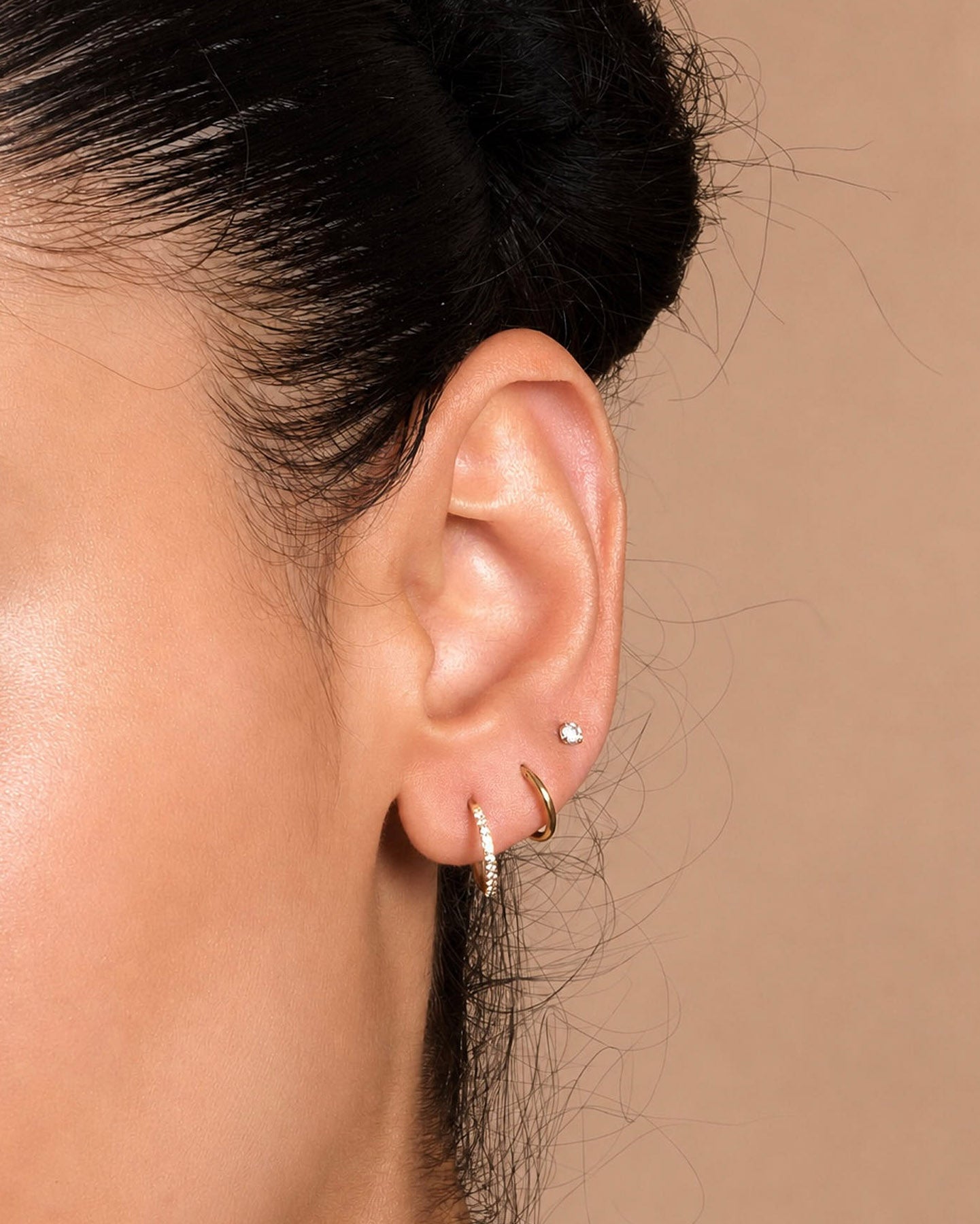 Titanium Everyday Earring Set In Gold